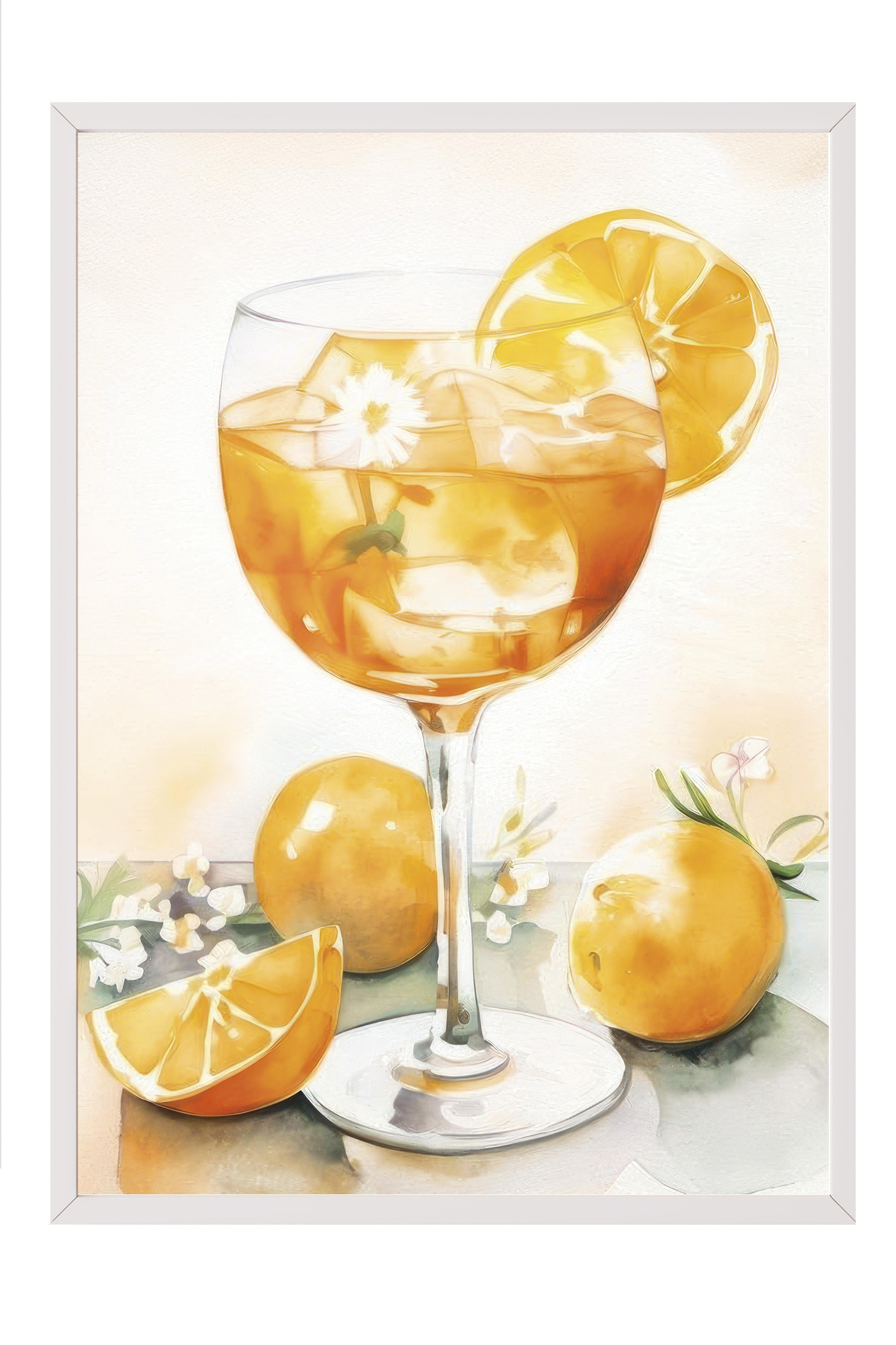 Aperol Art Çerçeveli Tablo, Beyaz Çerçeve ve Poster, Dikey Duvar Tablosu Comfort Serisi NO:108567