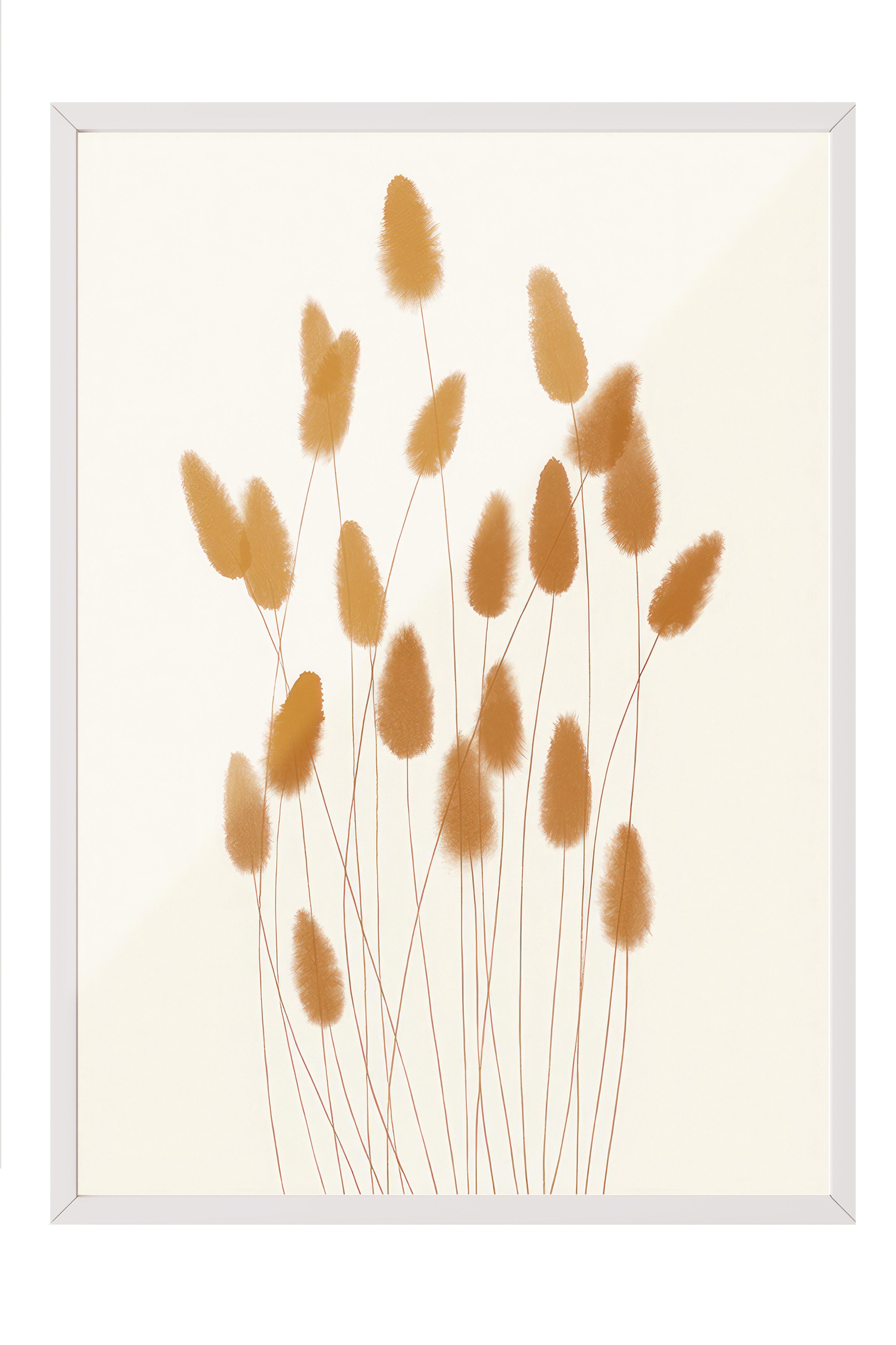 Aquarelle Reeds Çerçeveli Tablo, Beyaz Çerçeve ve Poster, Duvar Tablosu Comfort Serisi NO:108529