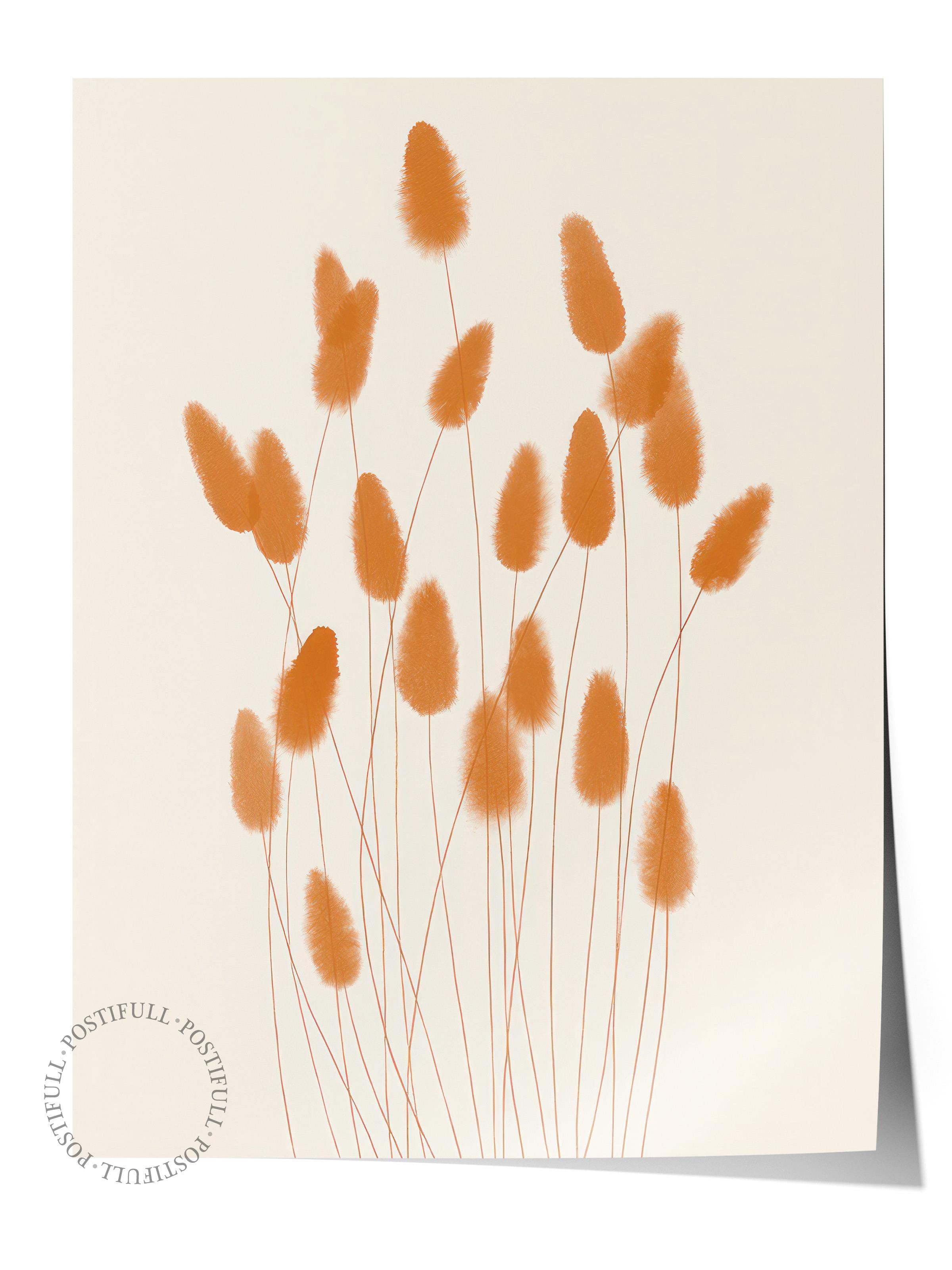 Aquarelle Reeds Poster, Çerçevesiz Duvar Posteri, Dikey Duvar Tablosu Comfort Serisi NO:108529