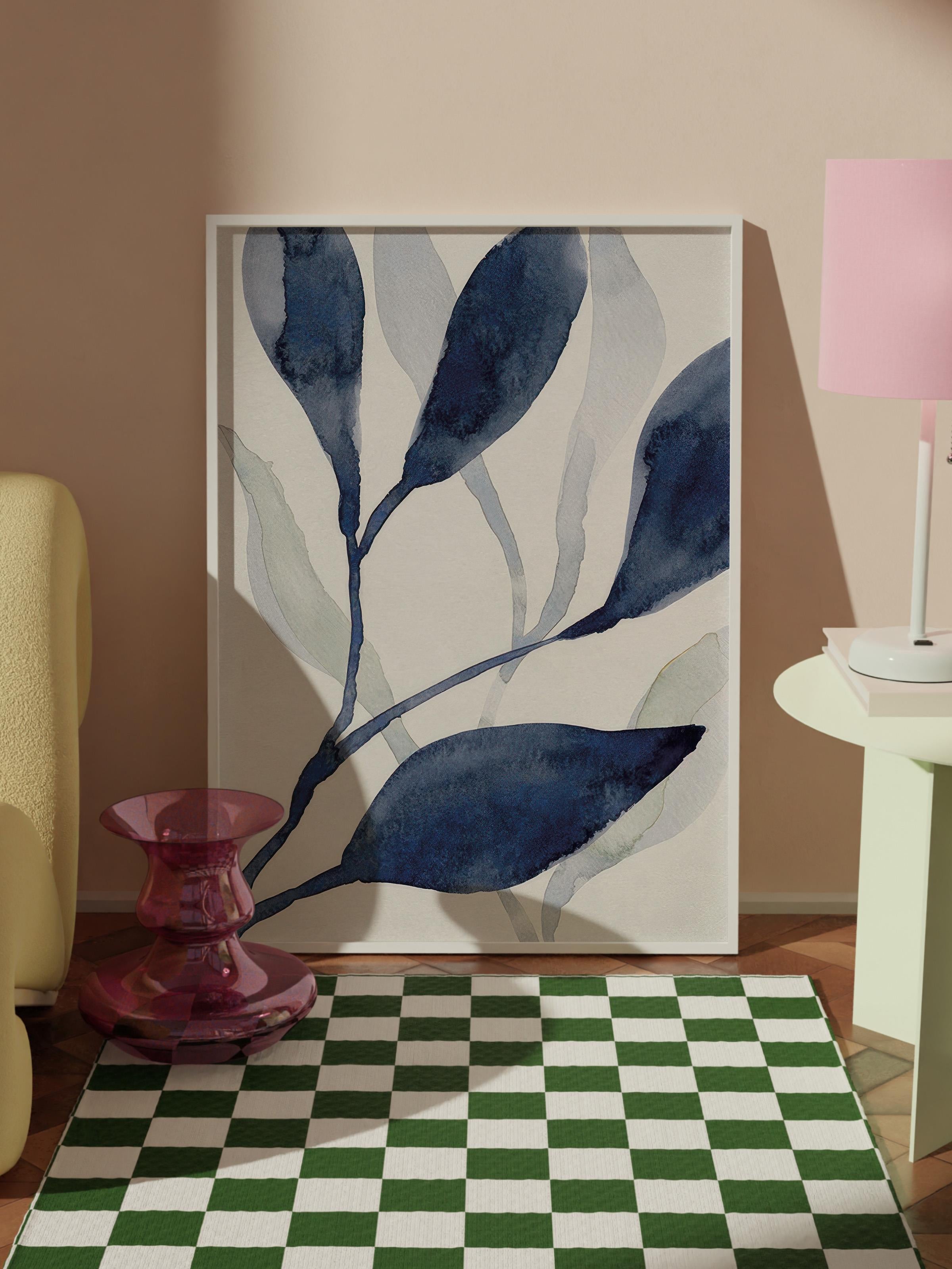 Aquatic Greenery No1 Beyaz Çerçeveli Tablo, Duvar Tablosu Comfort Serisi NO:108526