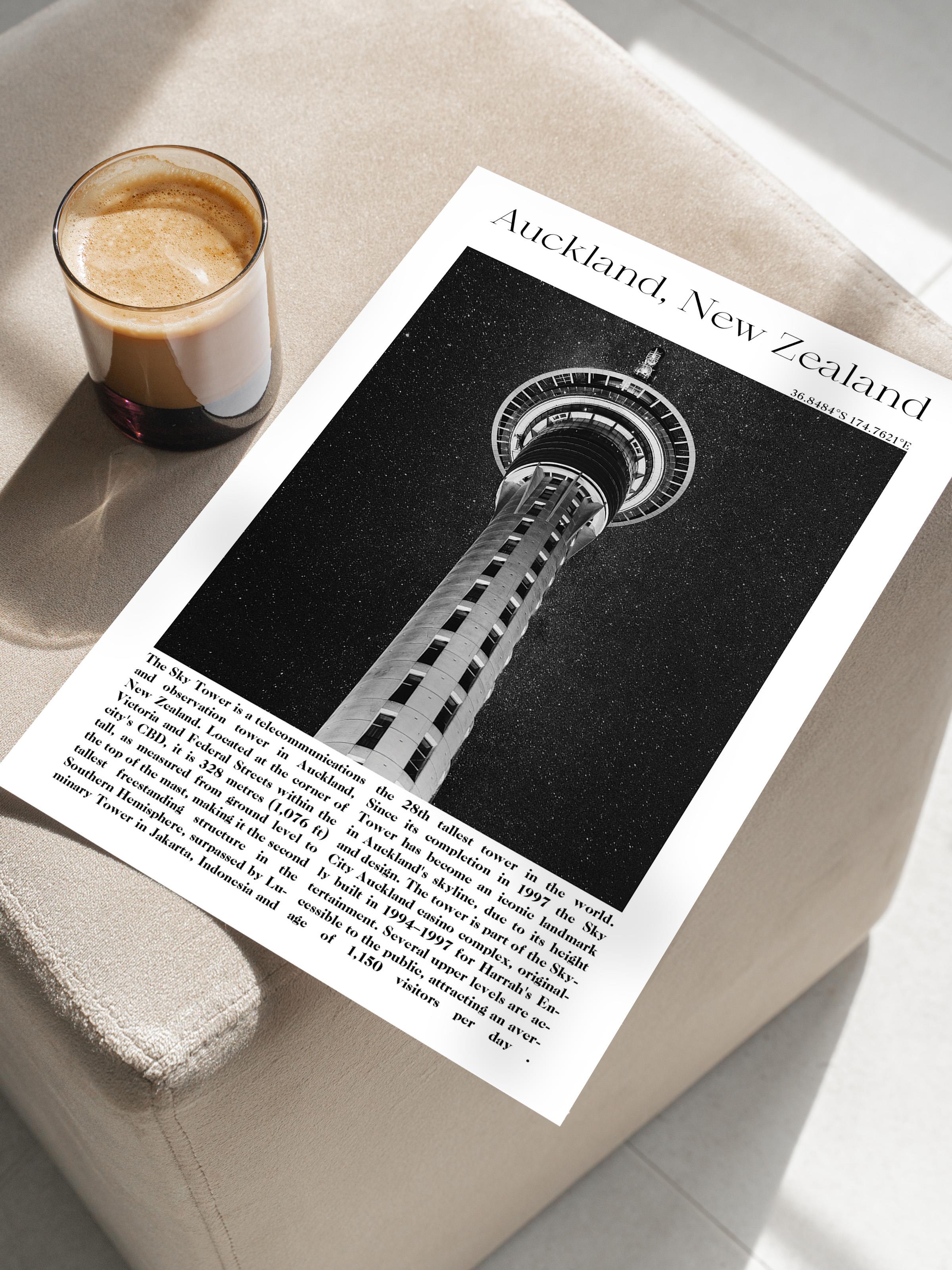 Auckland - Yeni Zellanda, Şehir Temalı Poster, Çerçevesiz Duvar Posteri, NO:30002