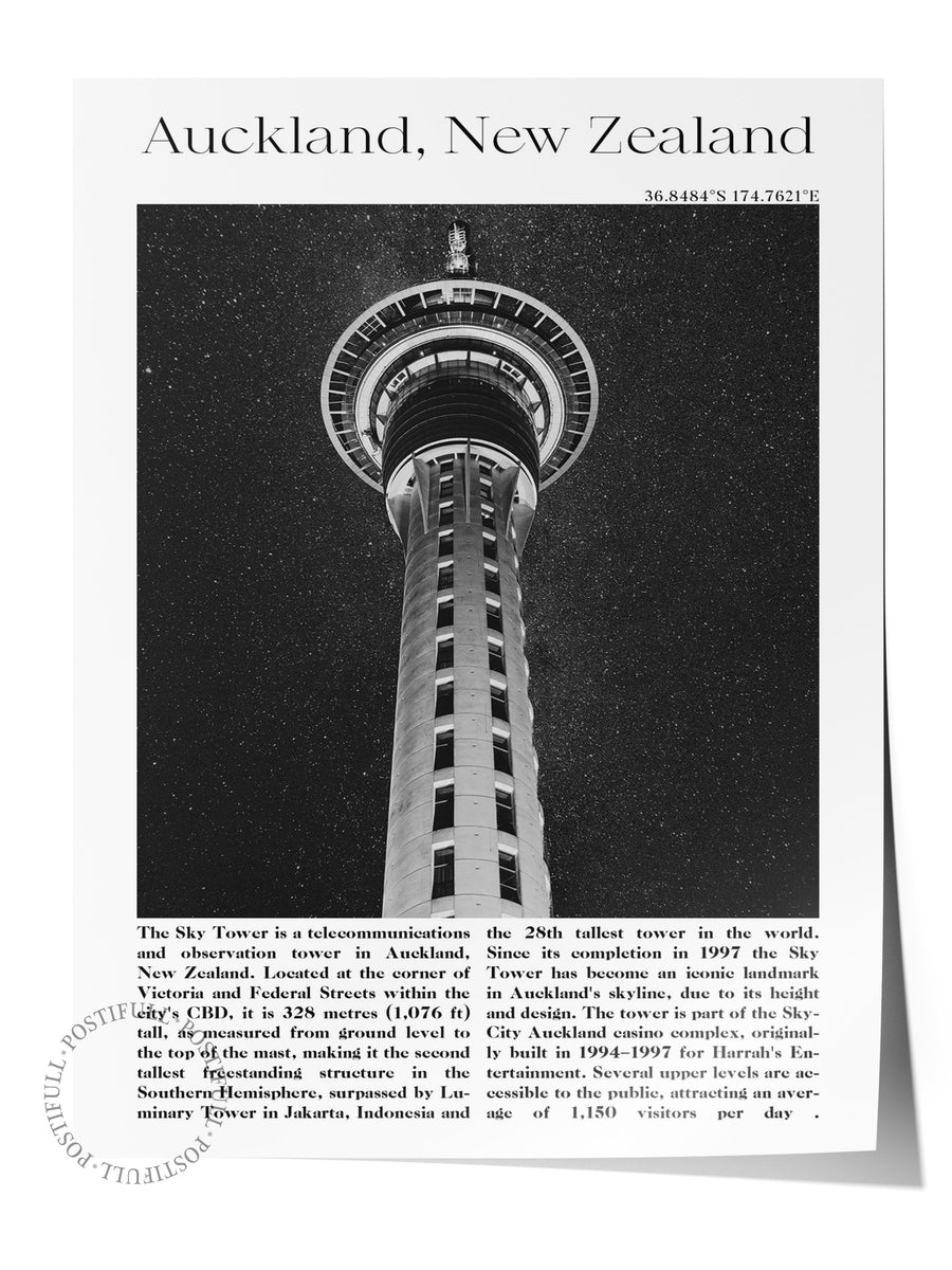 Auckland - Yeni Zellanda, Şehir Temalı Poster, Çerçevesiz Duvar Posteri, NO:30002