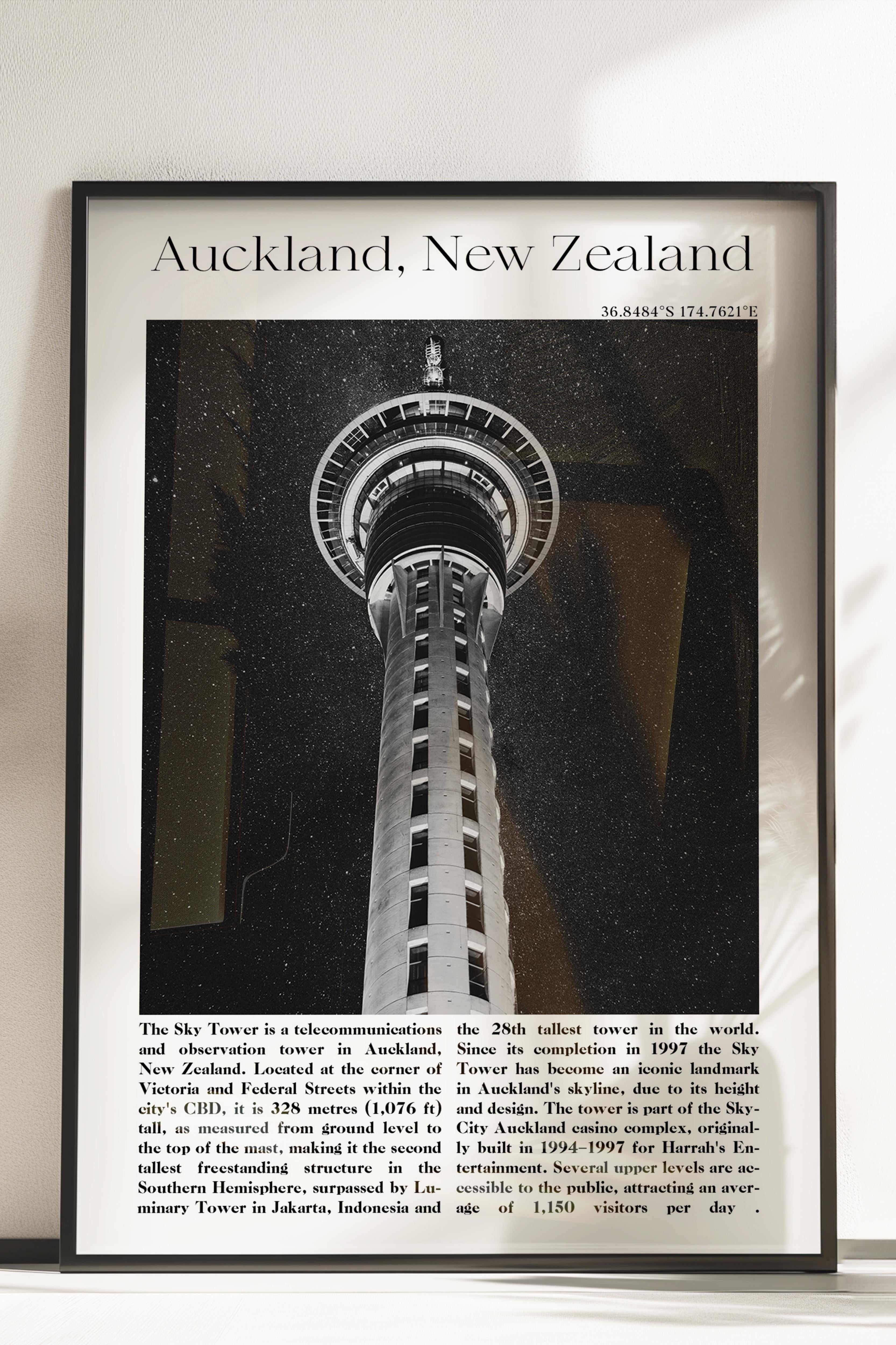 Auckland - Yeni Zellanda, Şehir Temalı Poster, Çerçevesiz Duvar Posteri, NO:30002