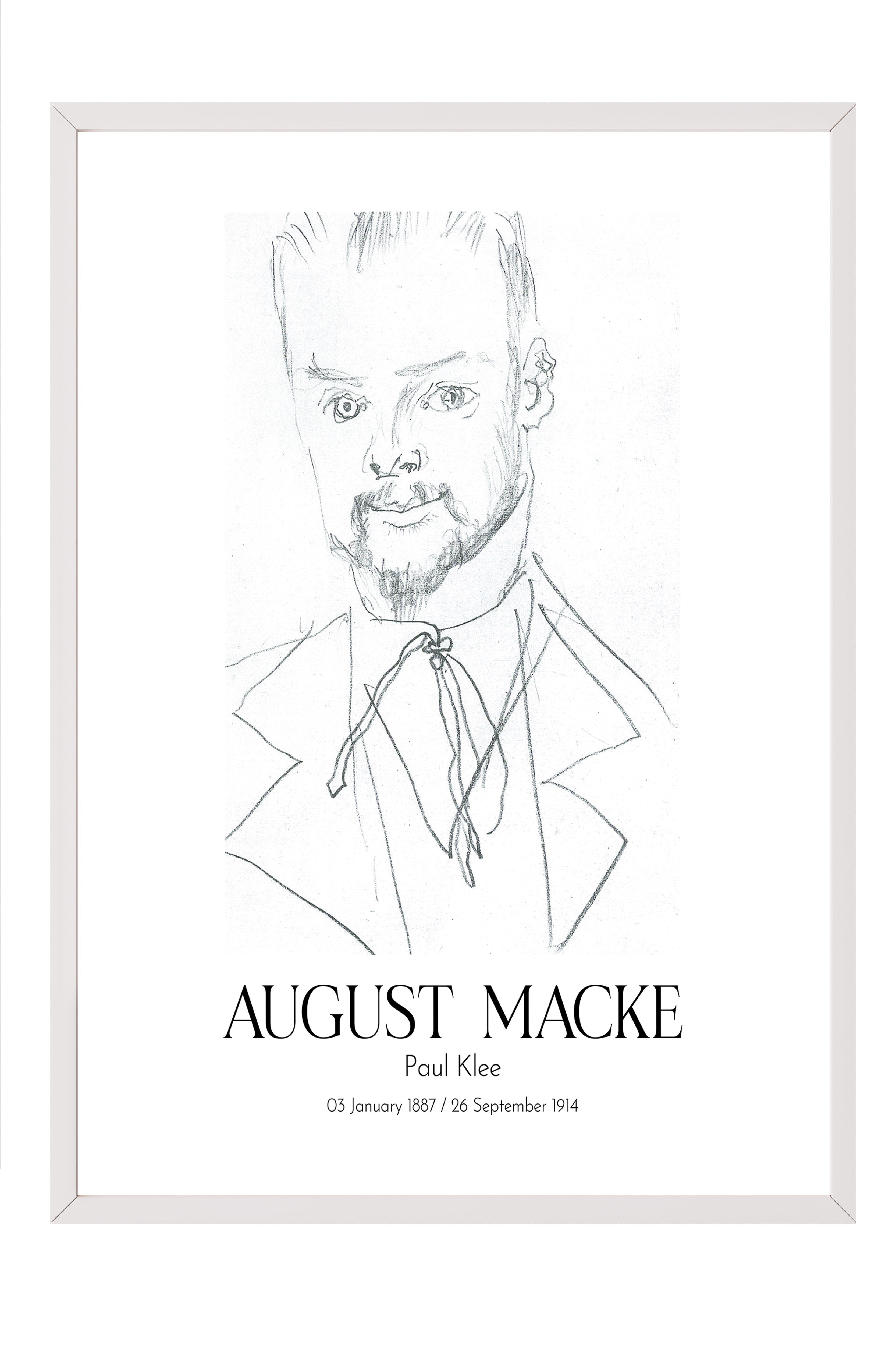 August Macke - Paul Klee, Beyaz Çerçeveli Tablo, Sanat Serisi NO:110061