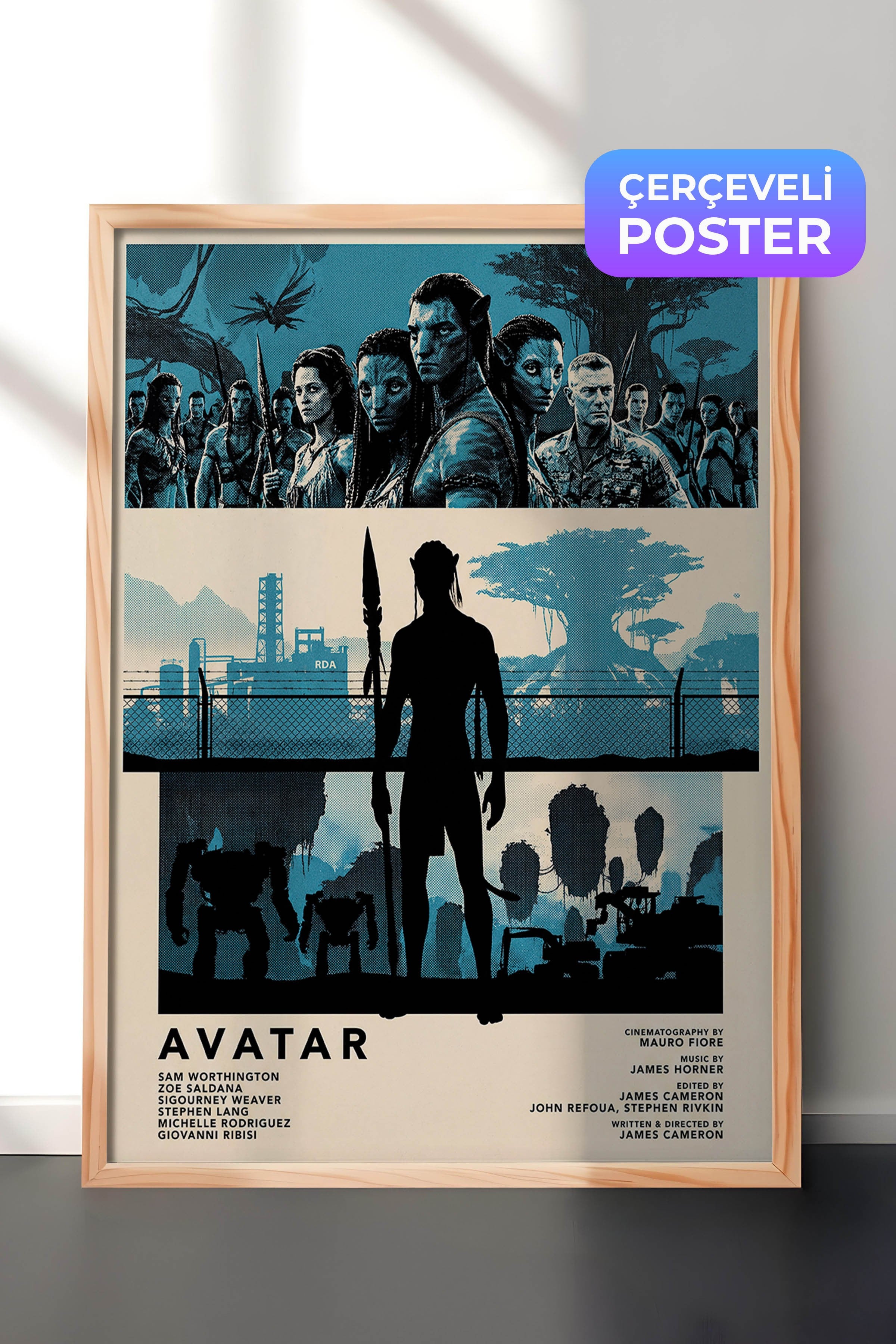 Avatar Ahşap Çerçeveli Poster, Sinema ve Dizi Tablo, Film Dizi Afişleri NO:112810