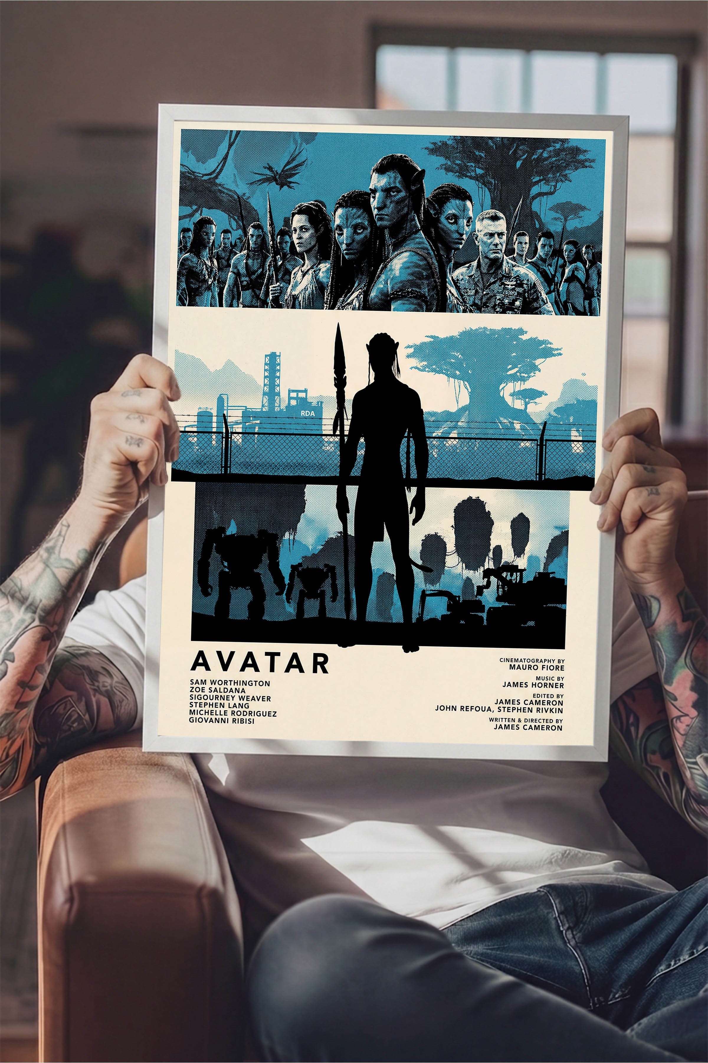 Avatar Beyaz Çerçeveli Poster, Sinema ve Dizi Tablo, Film Dizi Afişleri NO:112810