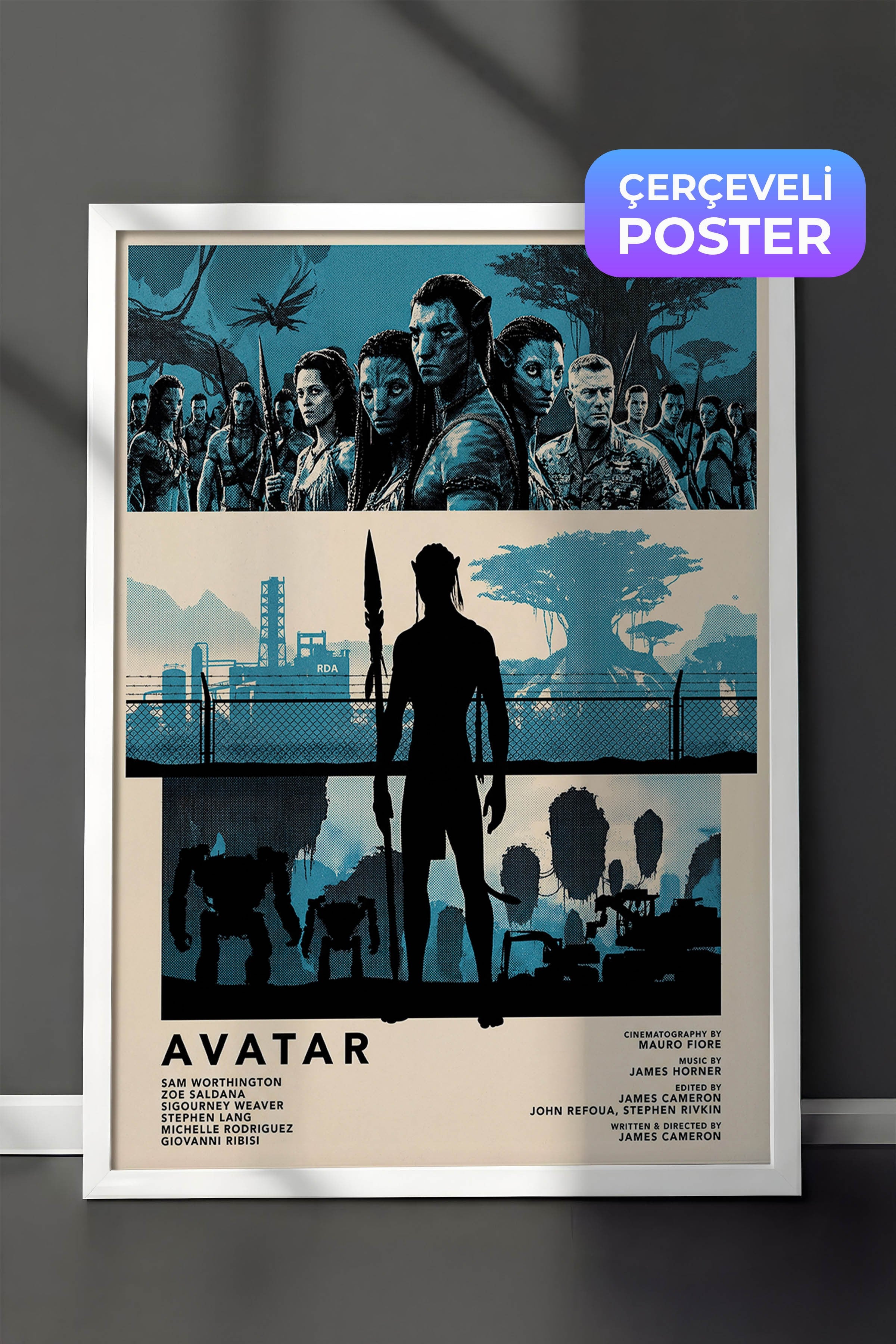 Avatar Beyaz Çerçeveli Poster, Sinema ve Dizi Tablo, Film Dizi Afişleri NO:112810