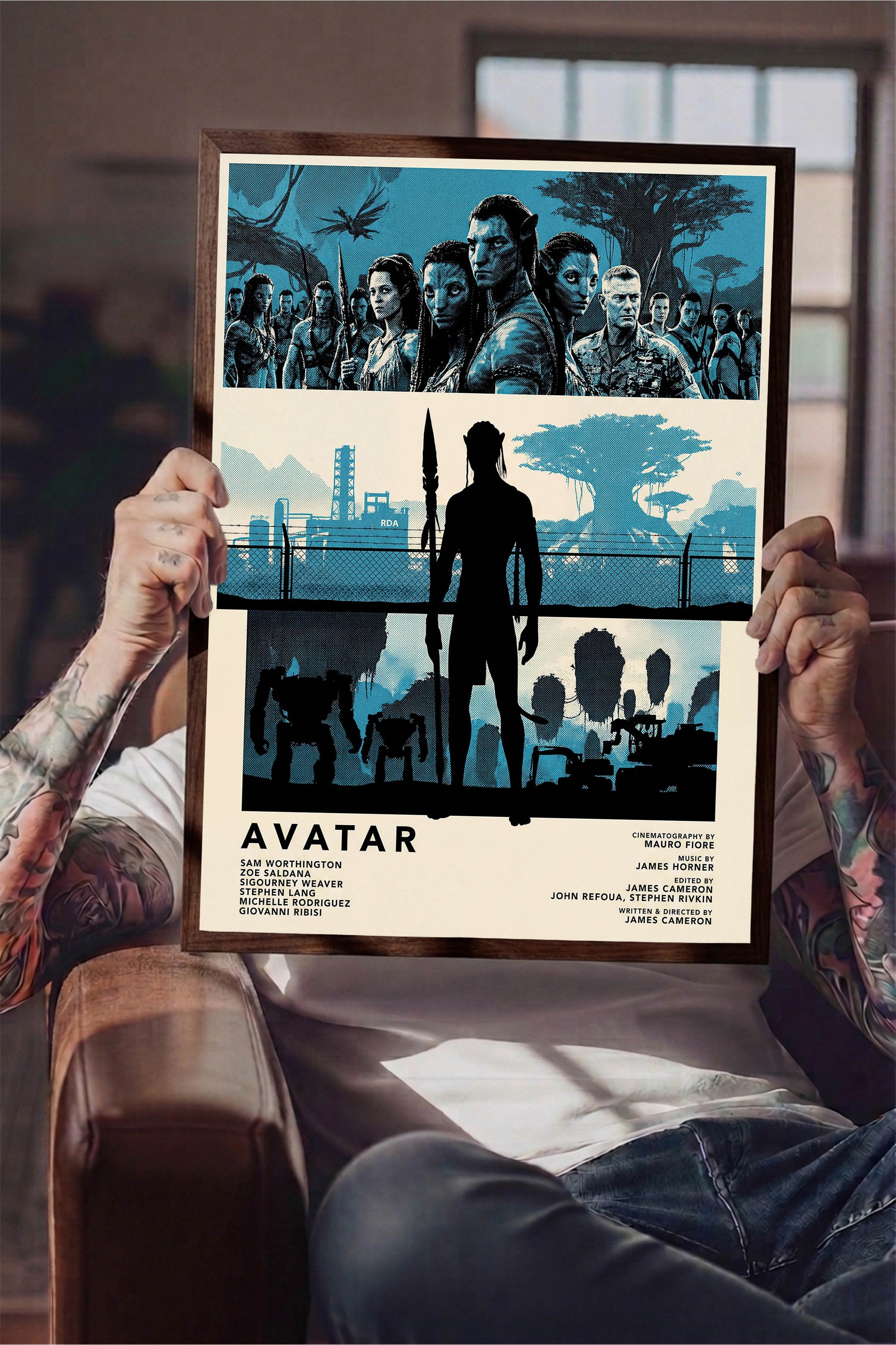 Avatar Kahverengi Çerçeveli Poster, Sinema ve Dizi Tablo, Film Dizi Afişleri NO:112810