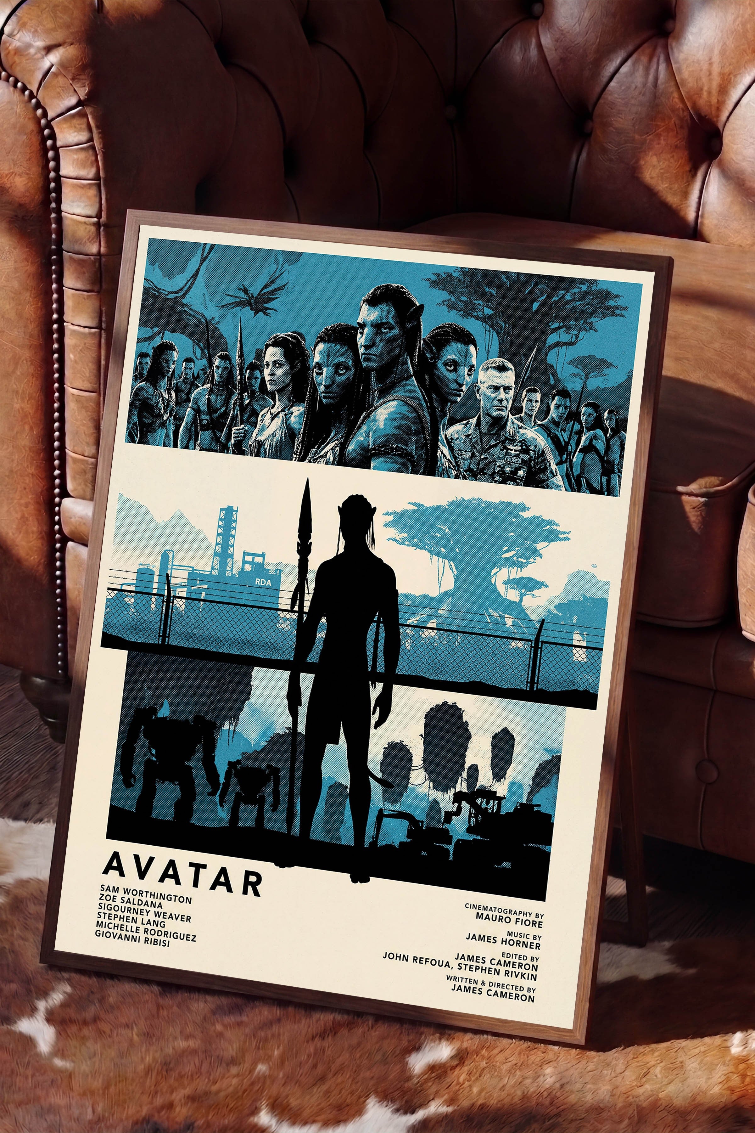 Avatar Kahverengi Çerçeveli Poster, Sinema ve Dizi Tablo, Film Dizi Afişleri NO:112810