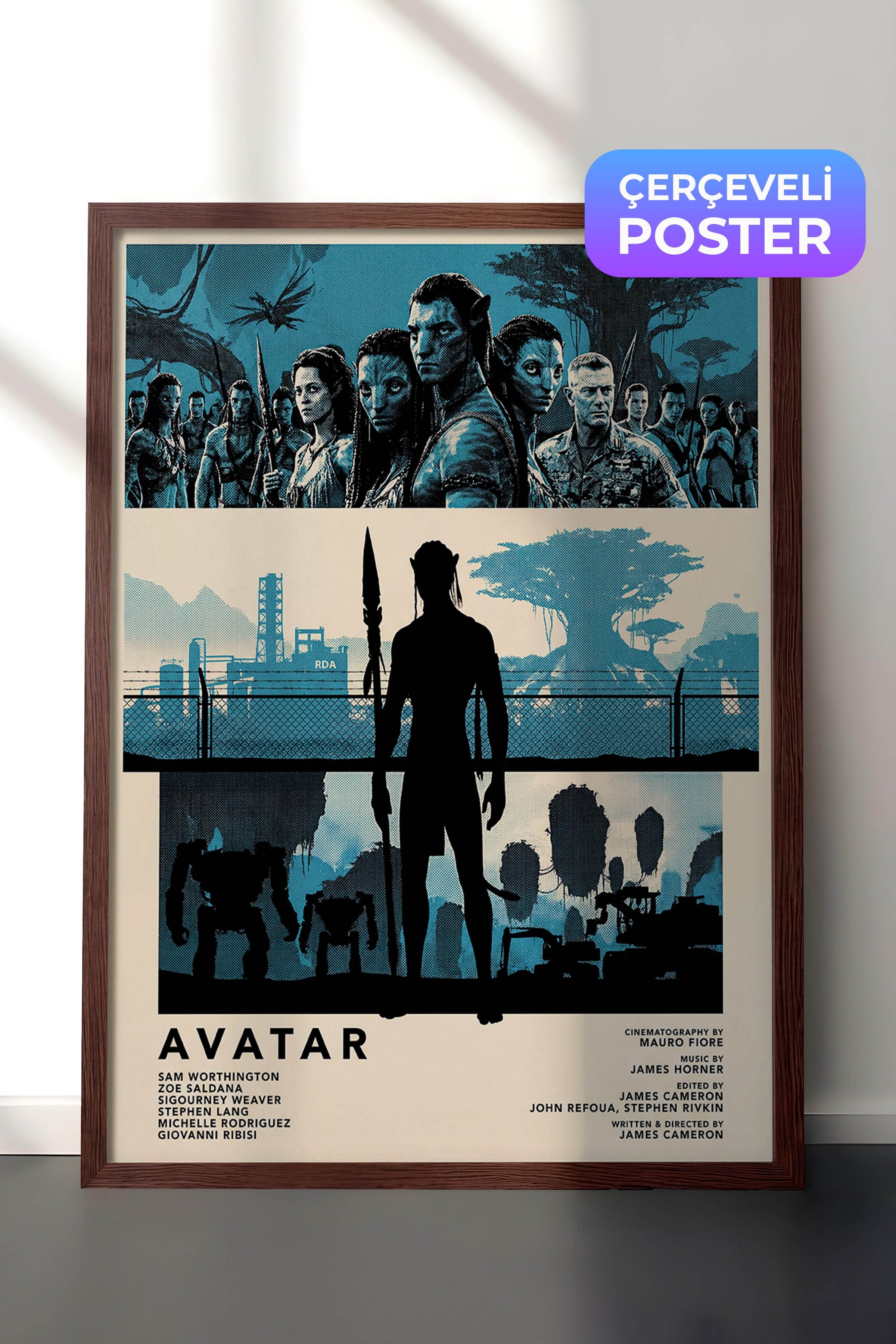 Avatar Kahverengi Çerçeveli Poster, Sinema ve Dizi Tablo, Film Dizi Afişleri NO:112810