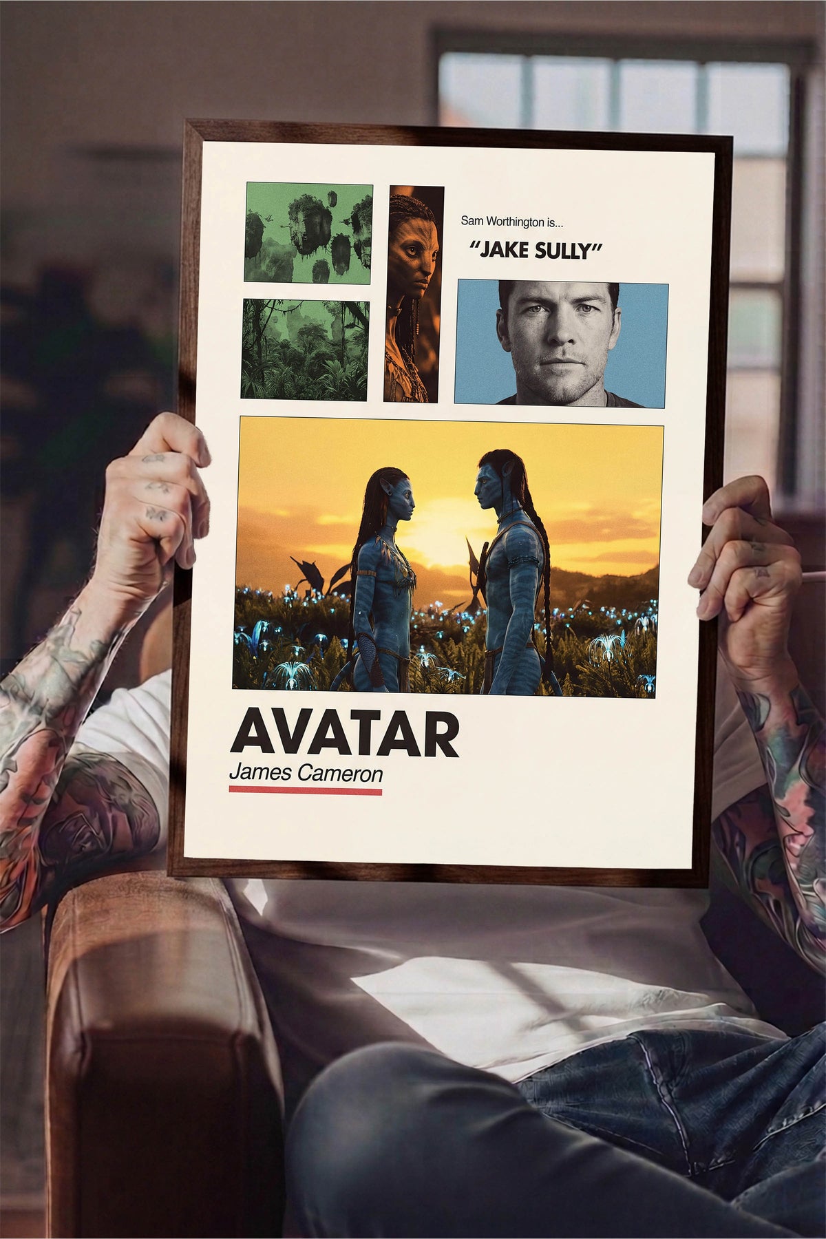 Avatar Kahverengi Çerçeveli Poster, Sinema ve Dizi Tablo, Film Dizi Afişleri NO:112938