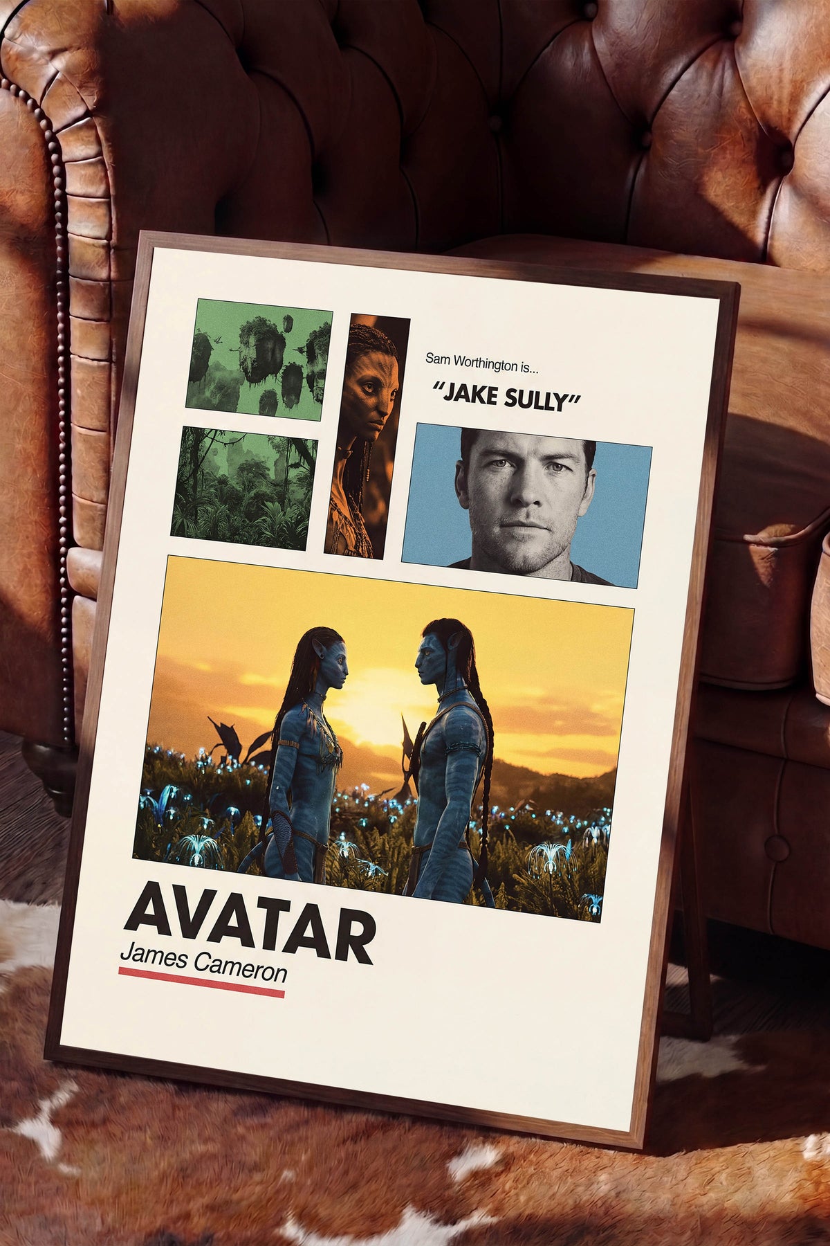 Avatar Kahverengi Çerçeveli Poster, Sinema ve Dizi Tablo, Film Dizi Afişleri NO:112938