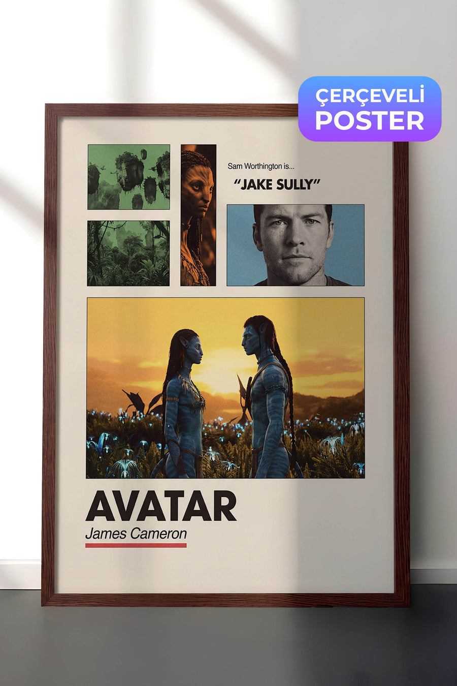 Avatar Kahverengi Çerçeveli Poster, Sinema ve Dizi Tablo, Film Dizi Afişleri NO:112938