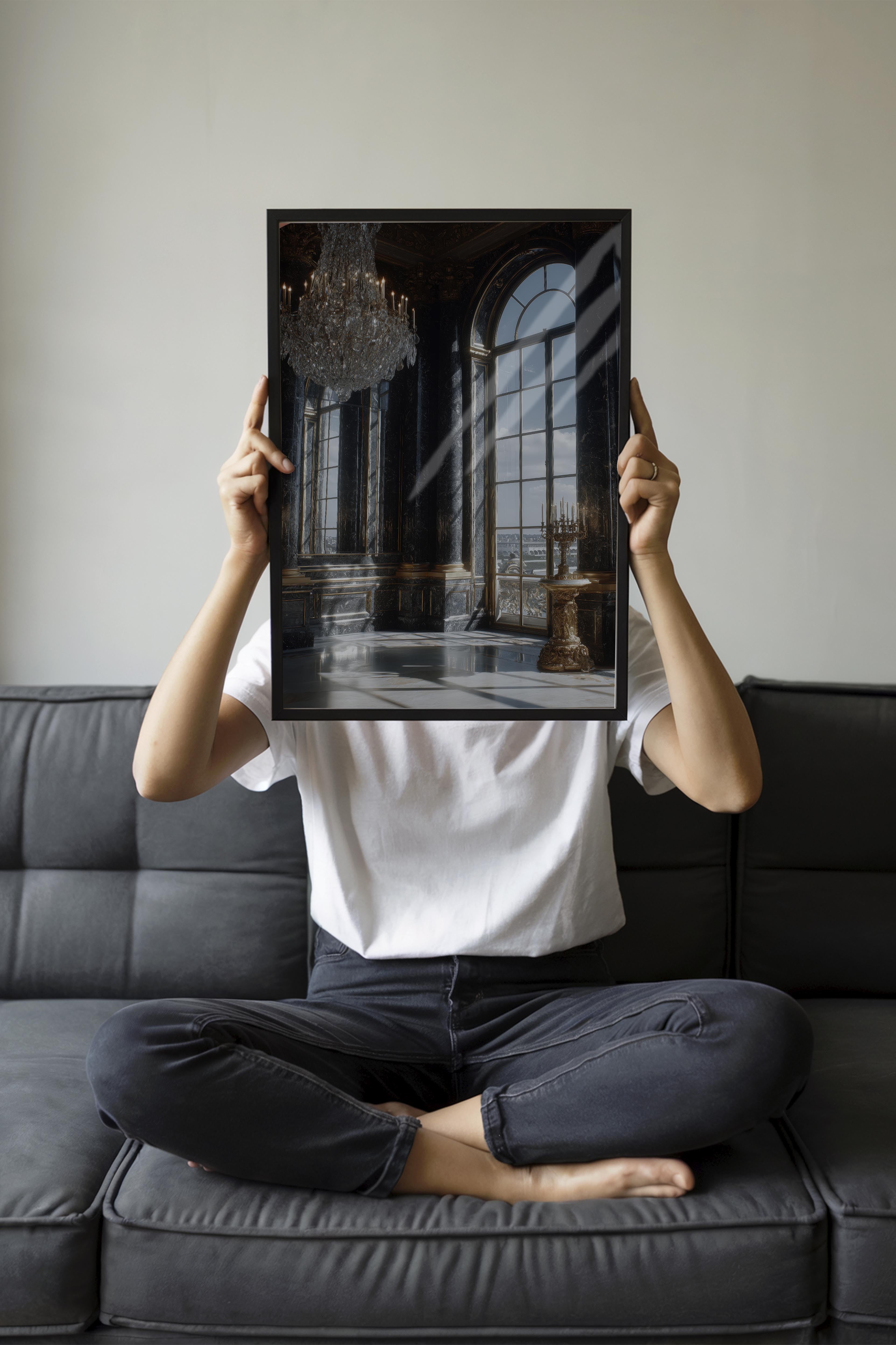 Avize ve Pencere Posteri, Siyah Çerçeveli Poster, Old Money Serisi, NO:113244