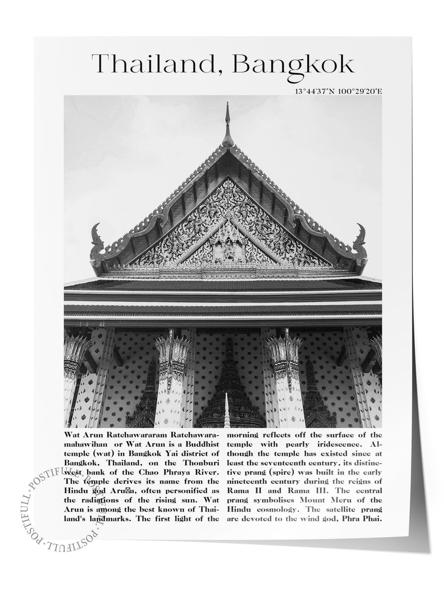 Bangkok - Tayland, Şehir Temalı Poster, Çerçevesiz Duvar Posteri, NO:30044