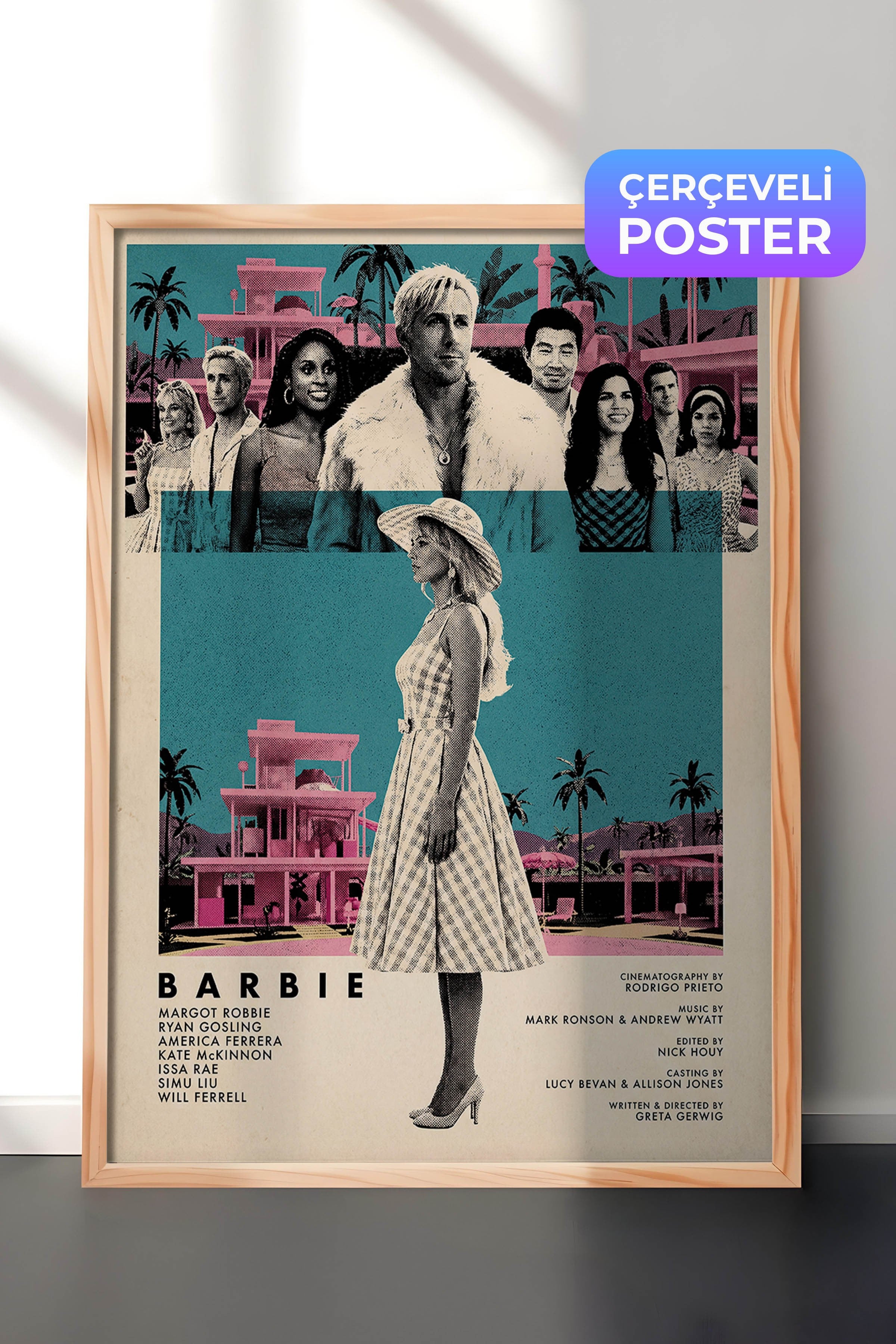 Barbie Ahşap Çerçeveli Poster, Sinema ve Dizi Tablo, Film Dizi Afişleri NO:112814