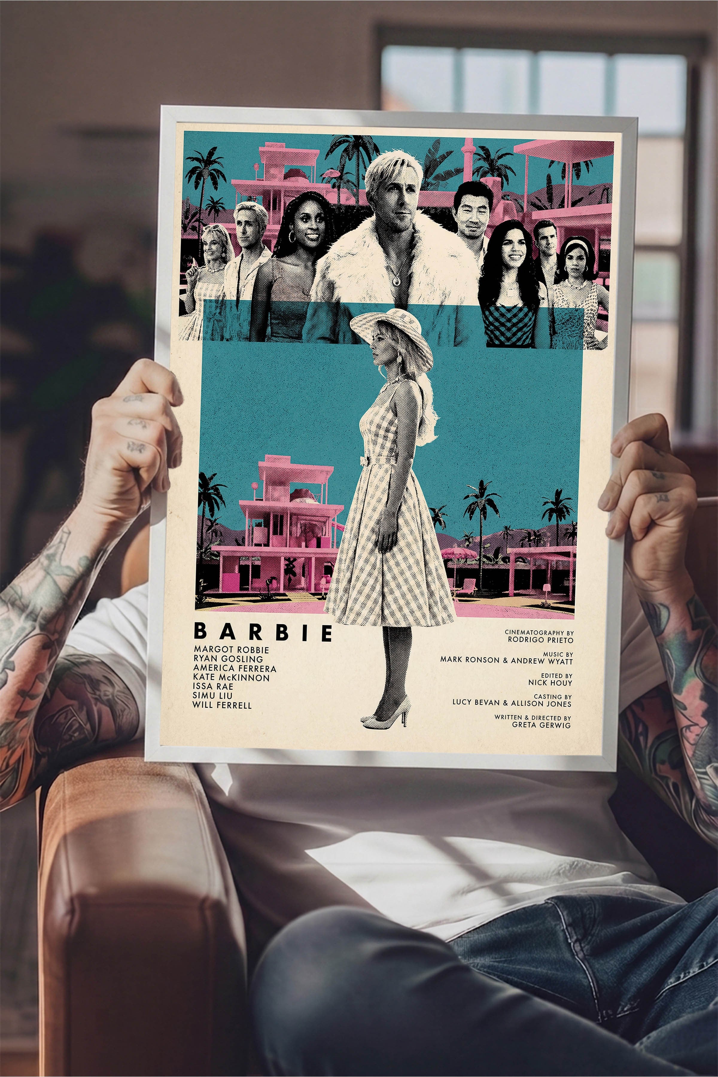 Barbie Beyaz Çerçeveli Poster, Sinema ve Dizi Tablo, Film Dizi Afişleri NO:112814