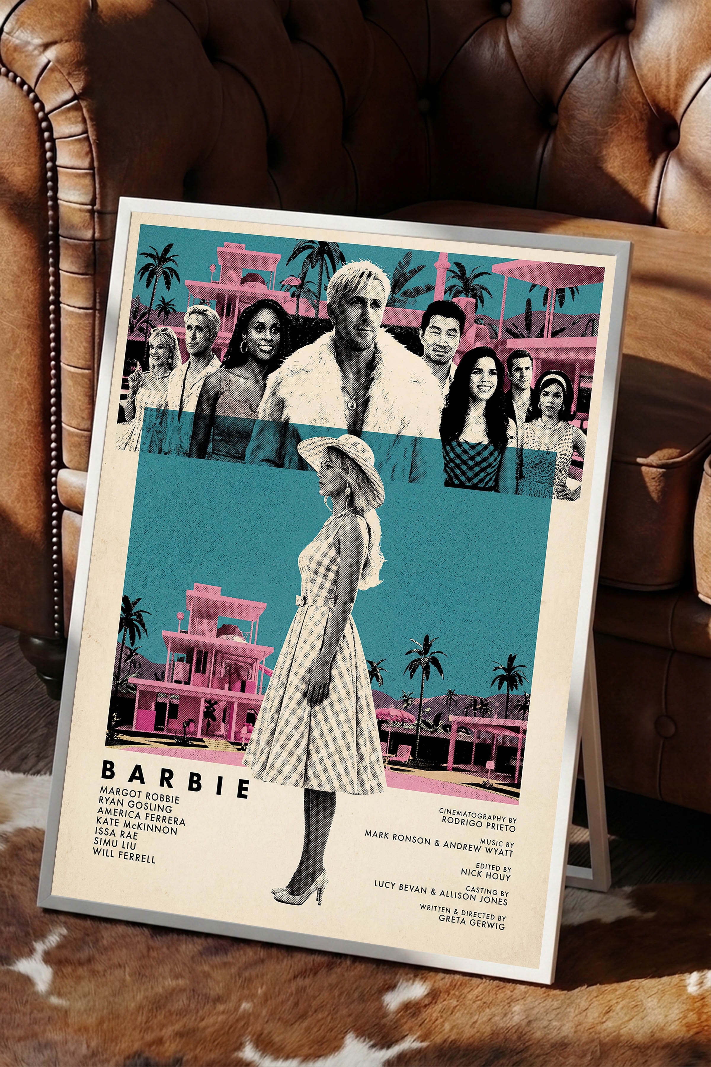 Barbie Beyaz Çerçeveli Poster, Sinema ve Dizi Tablo, Film Dizi Afişleri NO:112814