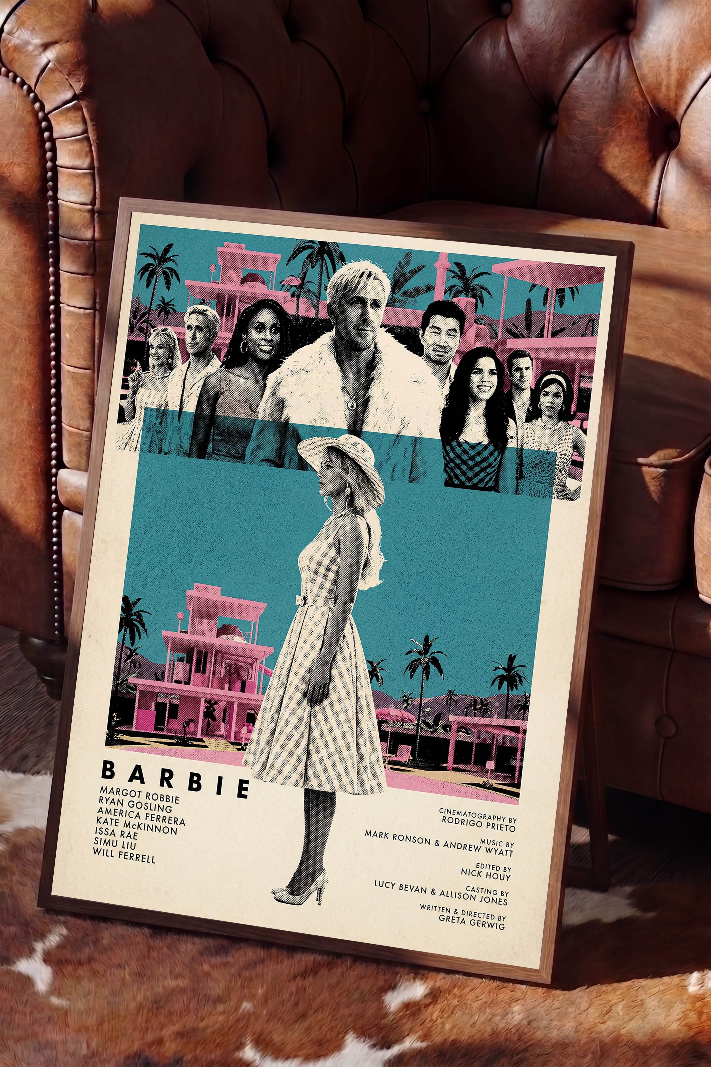 Barbie Kahverengi Çerçeveli Poster, Sinema ve Dizi Tablo, Film Dizi Afişleri NO:112814