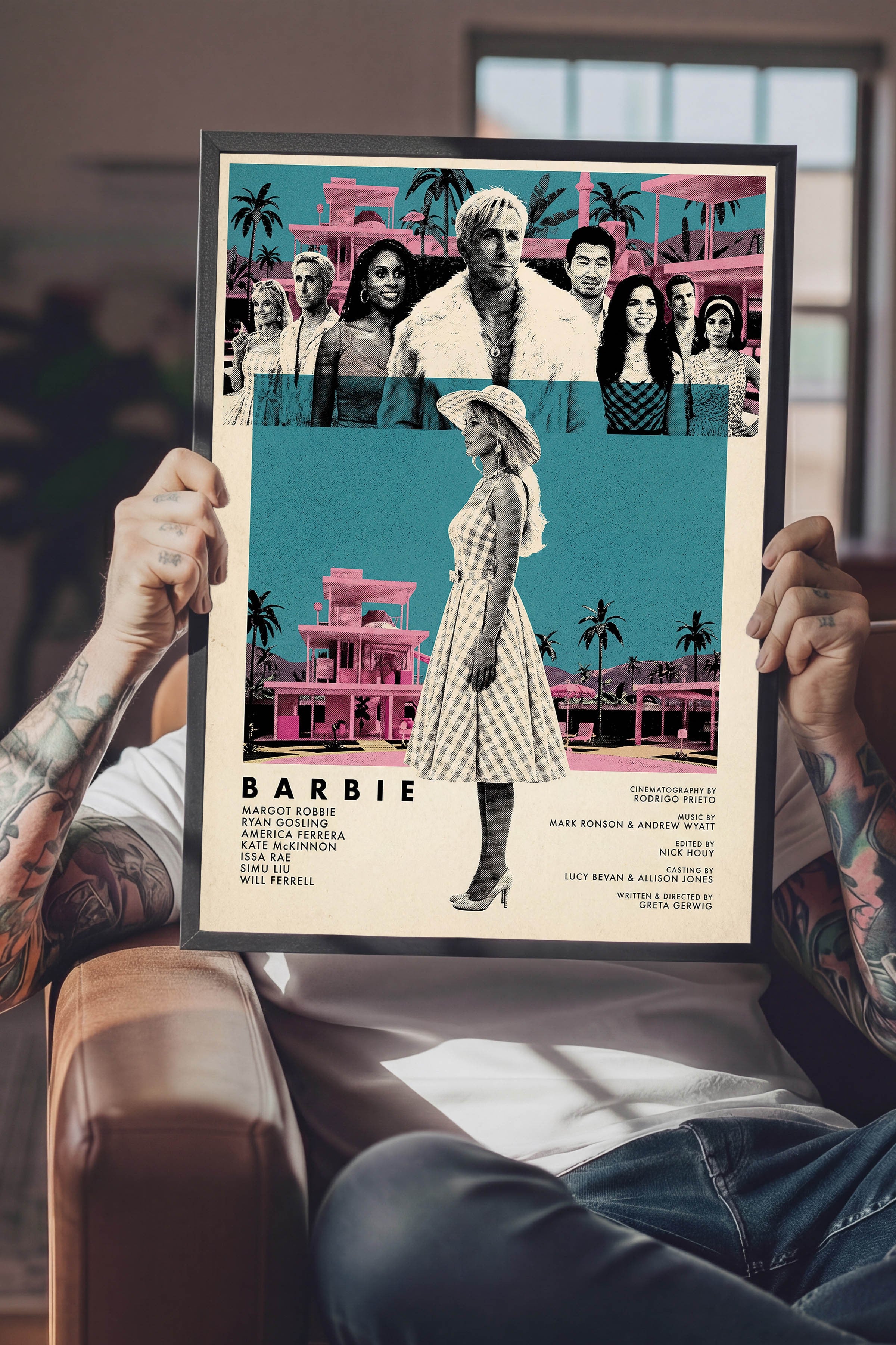 Barbie Siyah Çerçeveli Poster, Sinema ve Dizi Tablo, Film Dizi Afişleri NO:112814