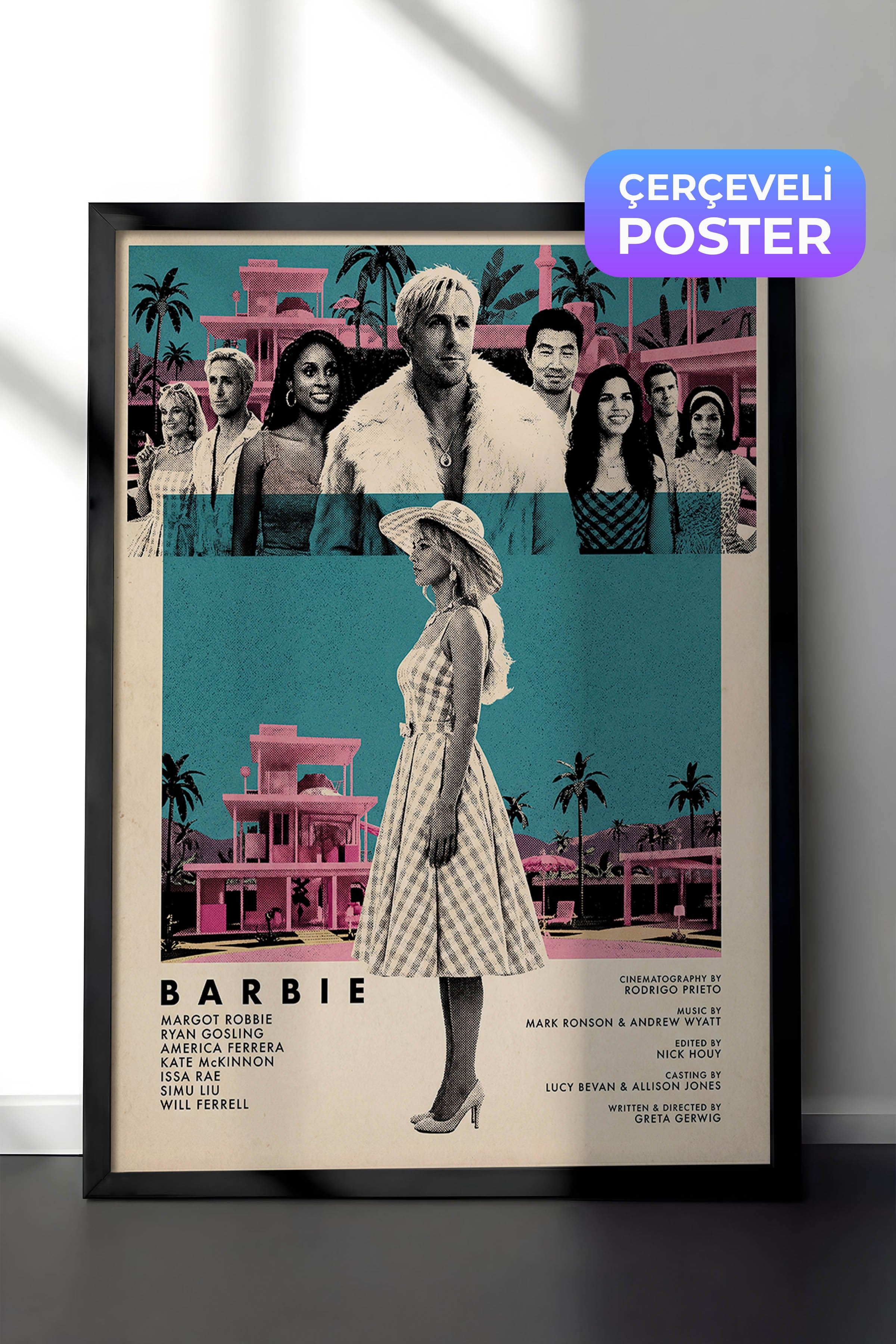 Barbie Siyah Çerçeveli Poster, Sinema ve Dizi Tablo, Film Dizi Afişleri NO:112814