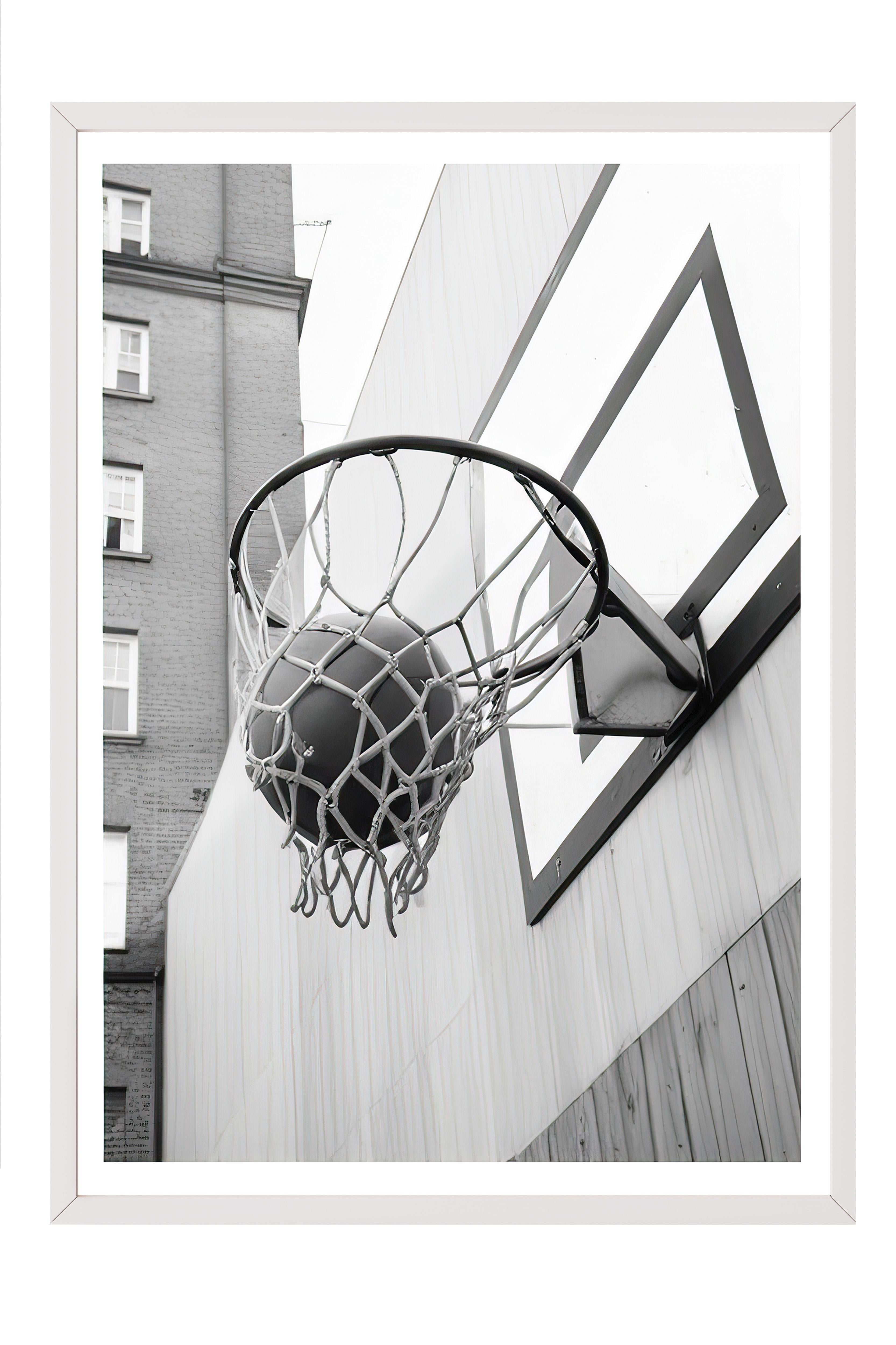 Basketball Score Çerçeveli Tablo, Beyaz Çerçeve ve Poster, Duvar Tablosu Comfort Serisi NO:108327