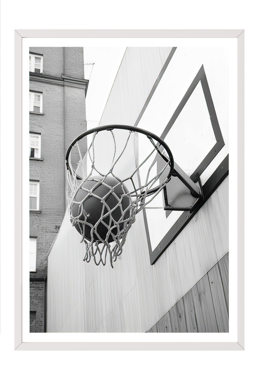 Sokak Basketbolu Anı Comfort Serisi Poster – Beyaz Çerçeveli Tablo