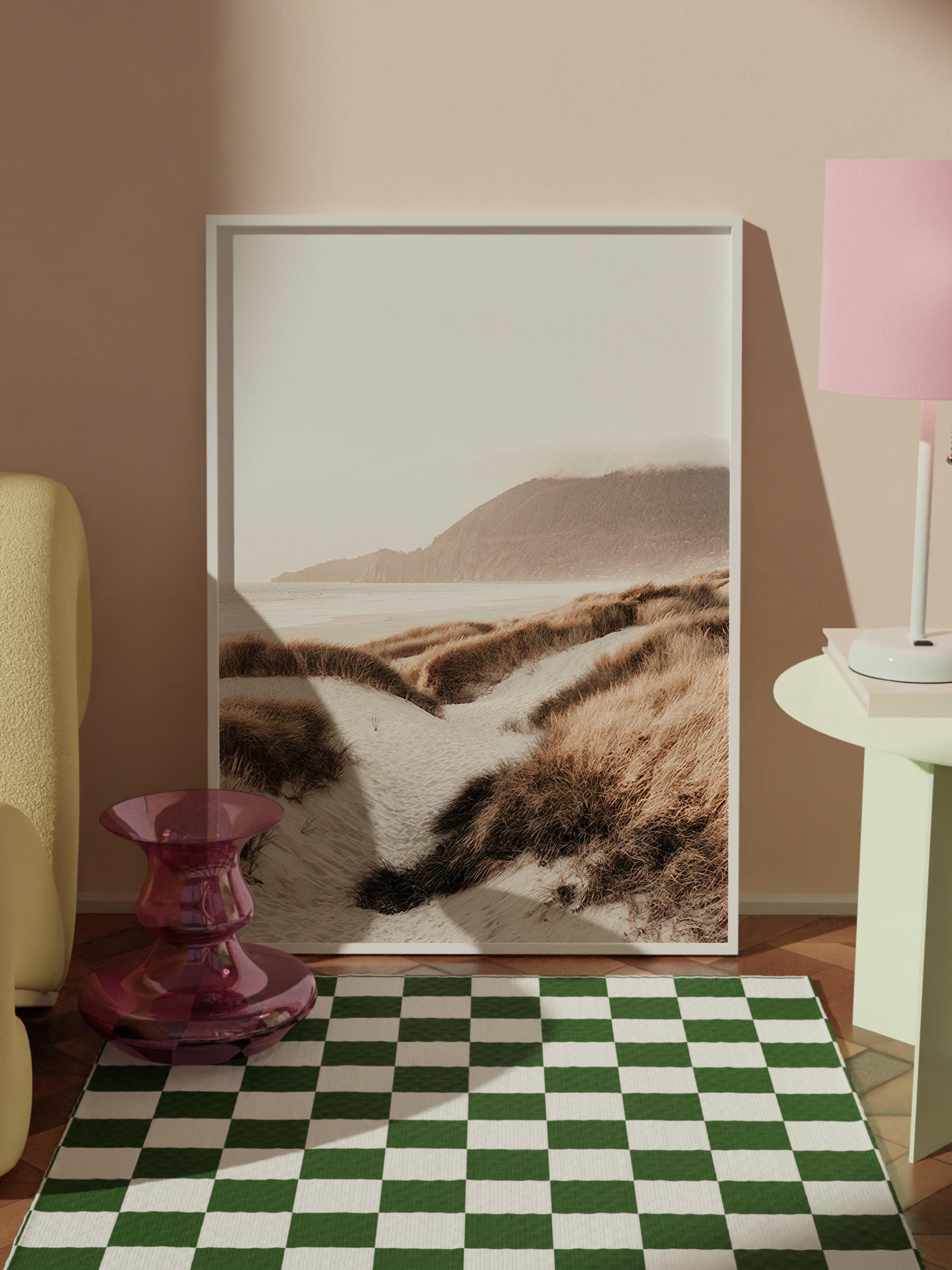 Beach Sand Dunes Çerçeveli Tablo, Beyaz Çerçeve ve Poster, Duvar Tablosu Comfort Serisi NO:108506