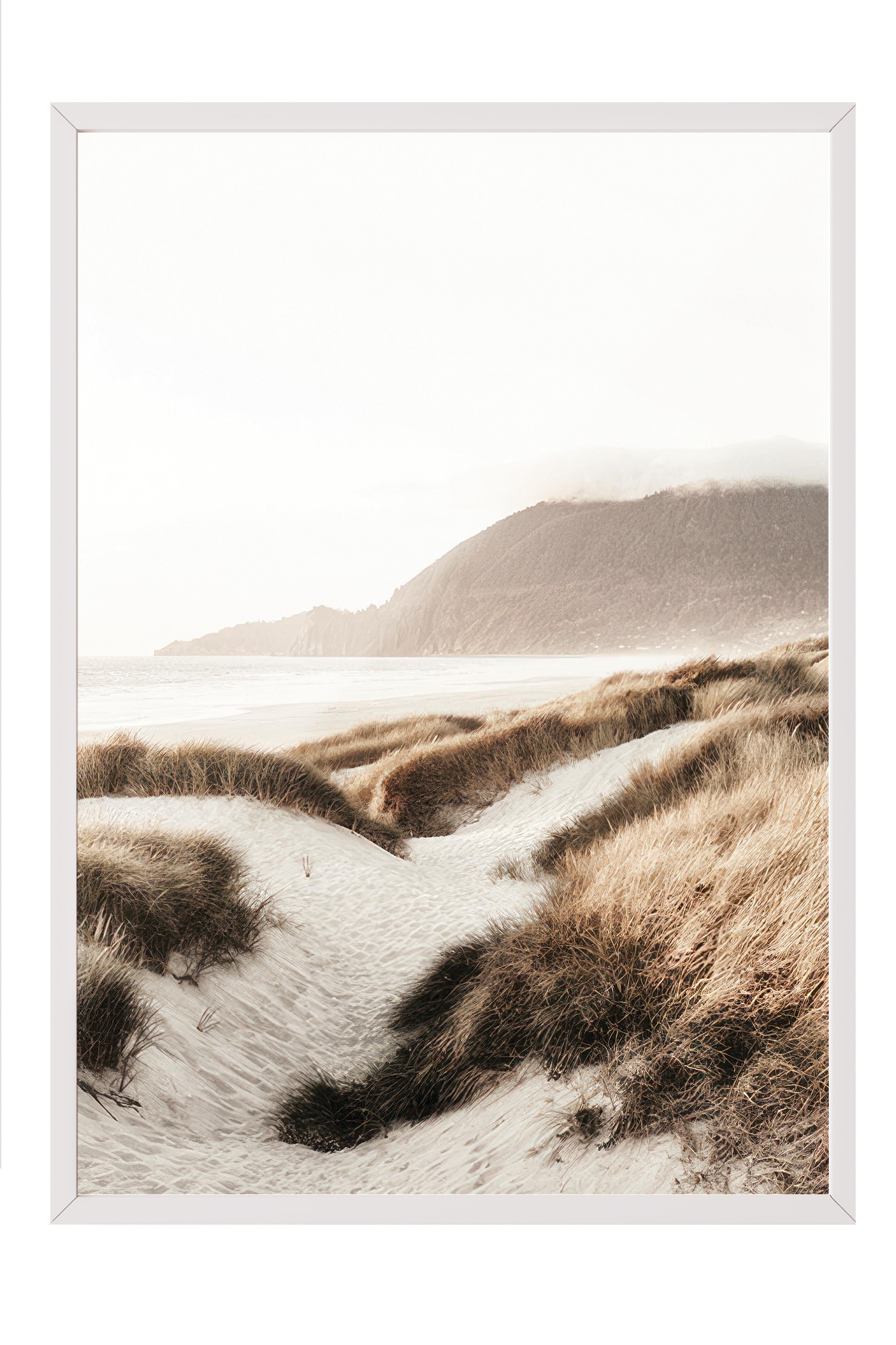 Beach Sand Dunes Çerçeveli Tablo, Beyaz Çerçeve ve Poster, Duvar Tablosu Comfort Serisi NO:108506