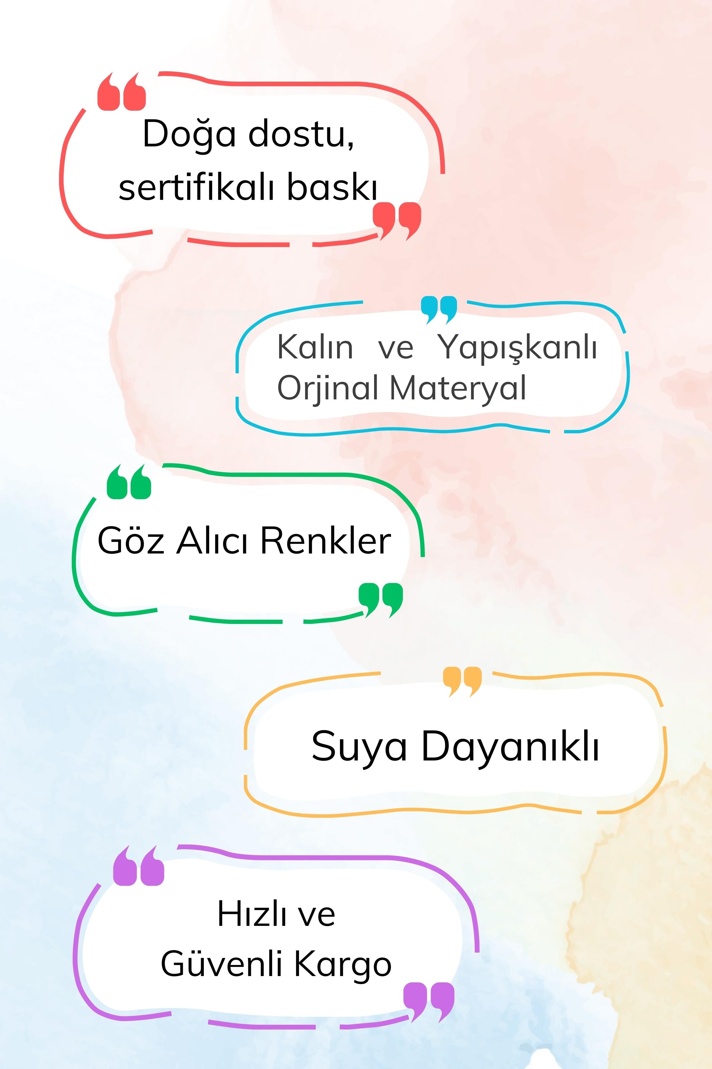 Bebek Odası Sticker Seti Duvar Dekoru,  Suluboya Uçan Balon Desen, Çocuk Odası Duvar Stickerı
