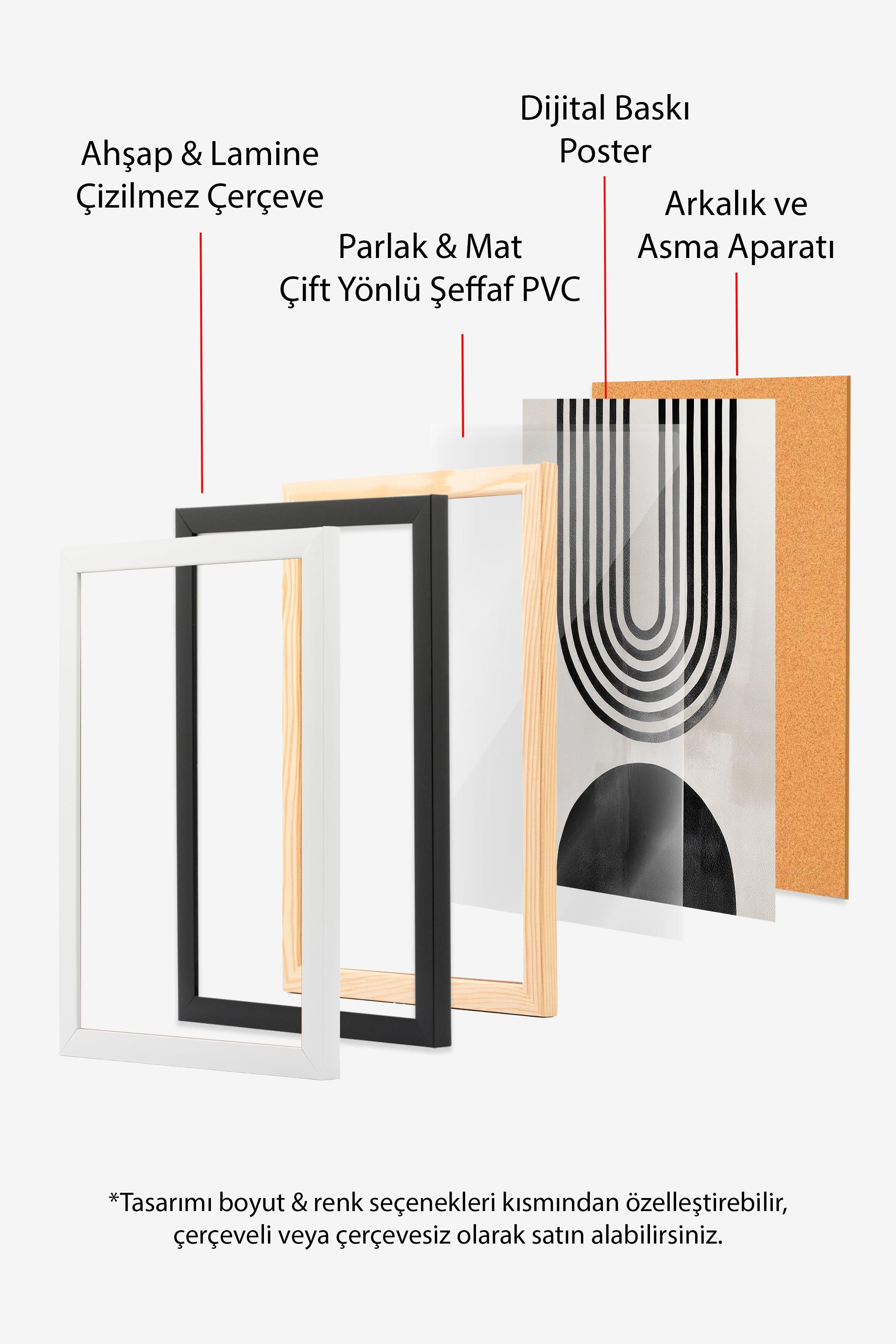 Berlin Arches No2 Çerçeveli Tablo, Beyaz Çerçeve ve Poster, Duvar Tablosu Comfort Serisi NO:108426