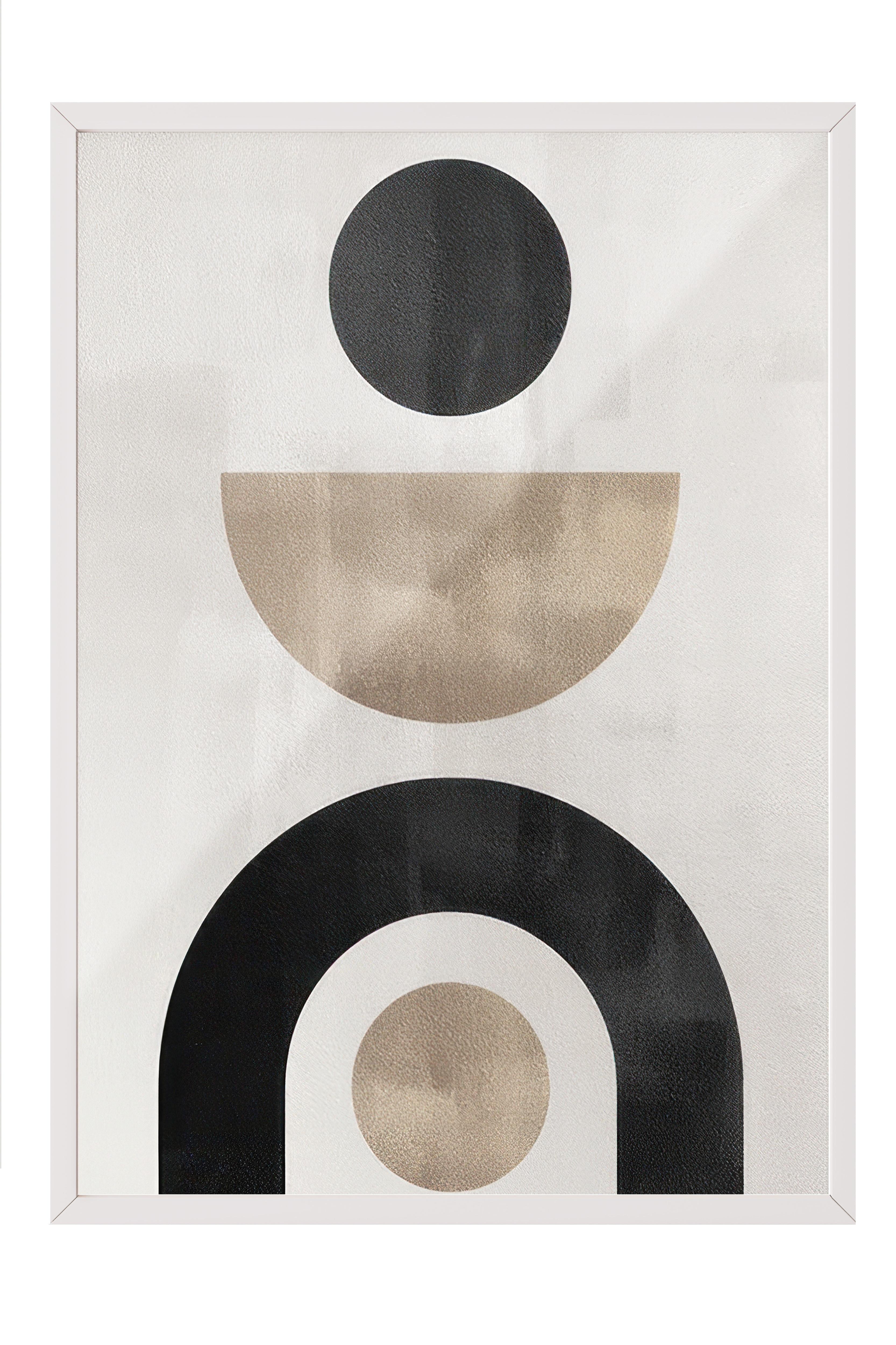 Berlin Shapes No1 Çerçeveli Tablo, Beyaz Çerçeve ve Poster, Duvar Tablosu Comfort Serisi NO:108461
