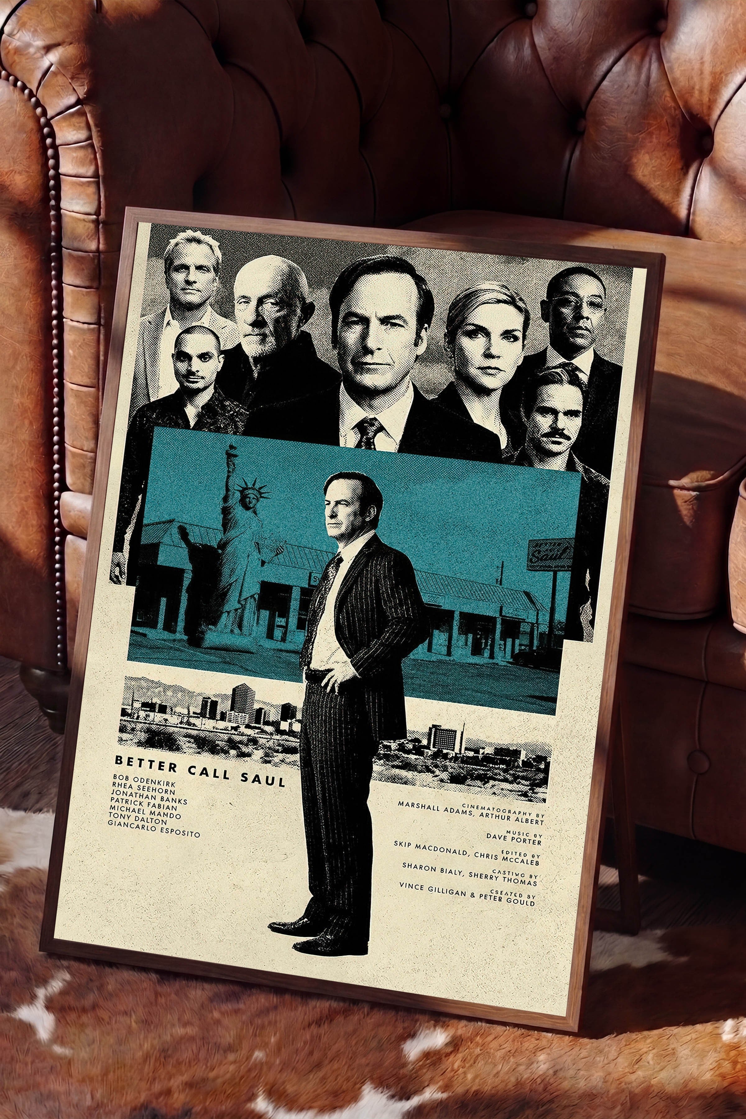 Better Call Saul Kahverengi Çerçeveli Poster, Sinema ve Dizi Tablo, Film Dizi Afişleri NO:112793