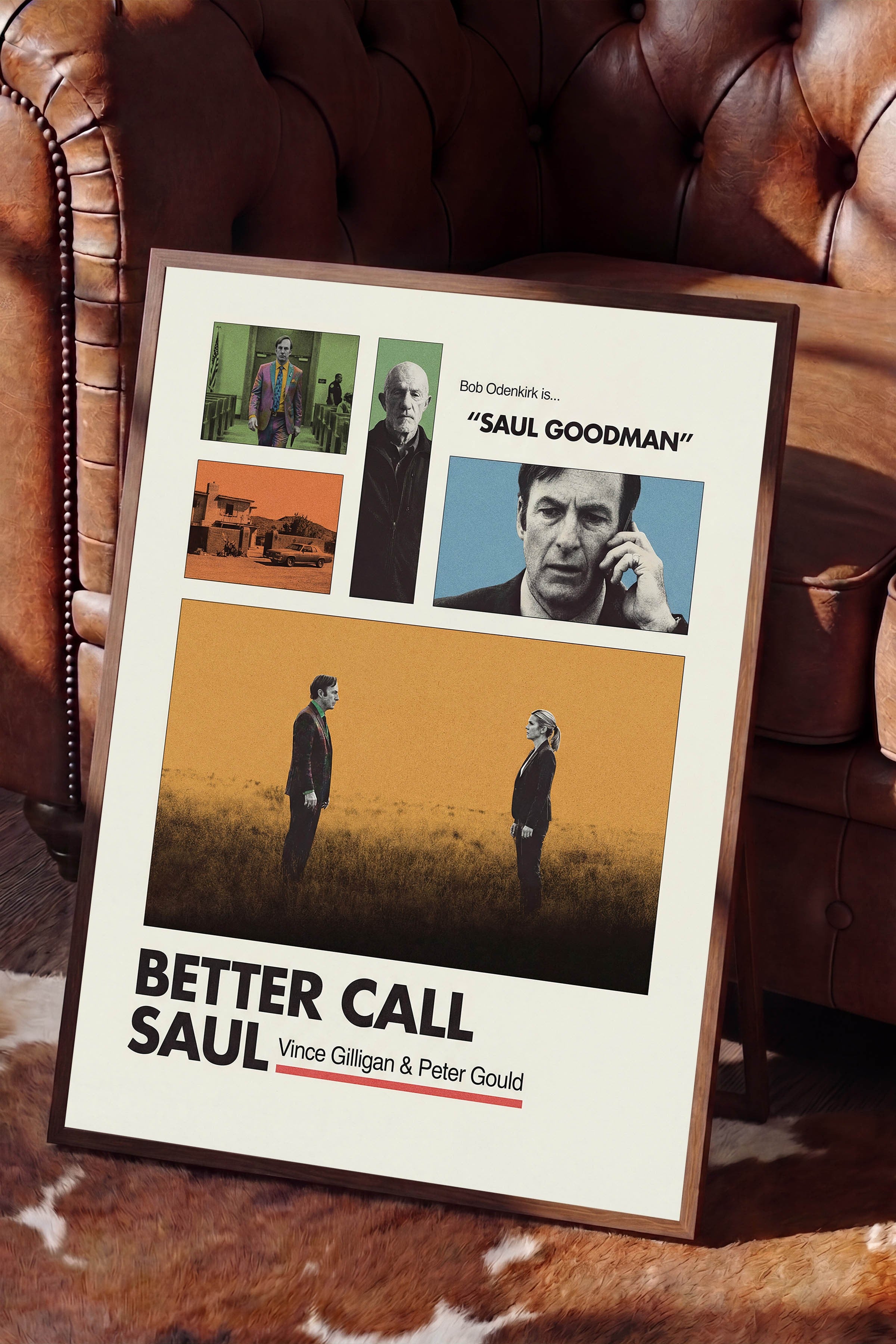 Better Call Saul Kahverengi Çerçeveli Poster, Sinema ve Dizi Tablo, Film Dizi Afişleri NO:112921