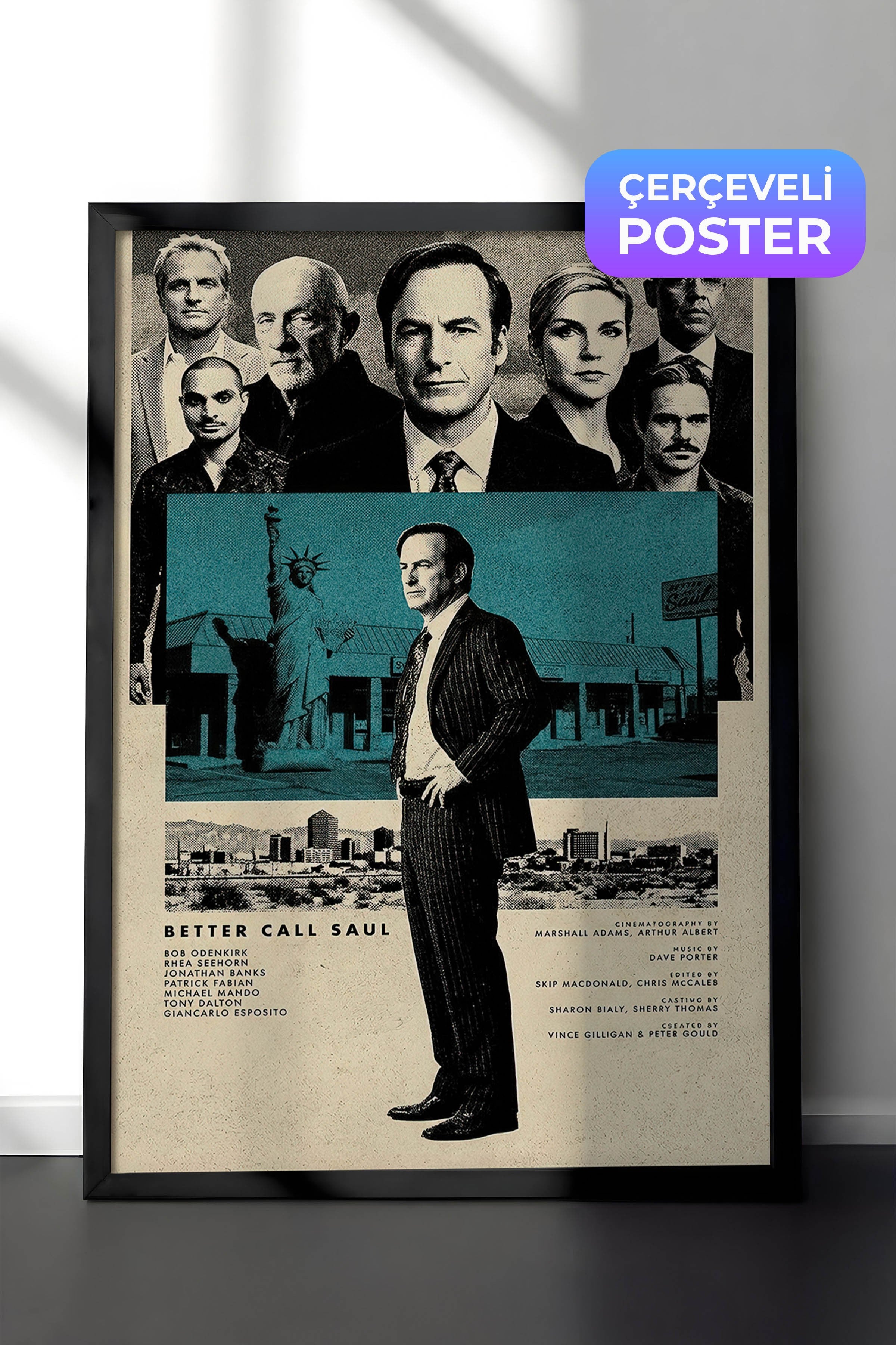 Better Call Saul Siyah Çerçeveli Poster, Sinema ve Dizi Tablo, Film Dizi Afişleri NO:112793