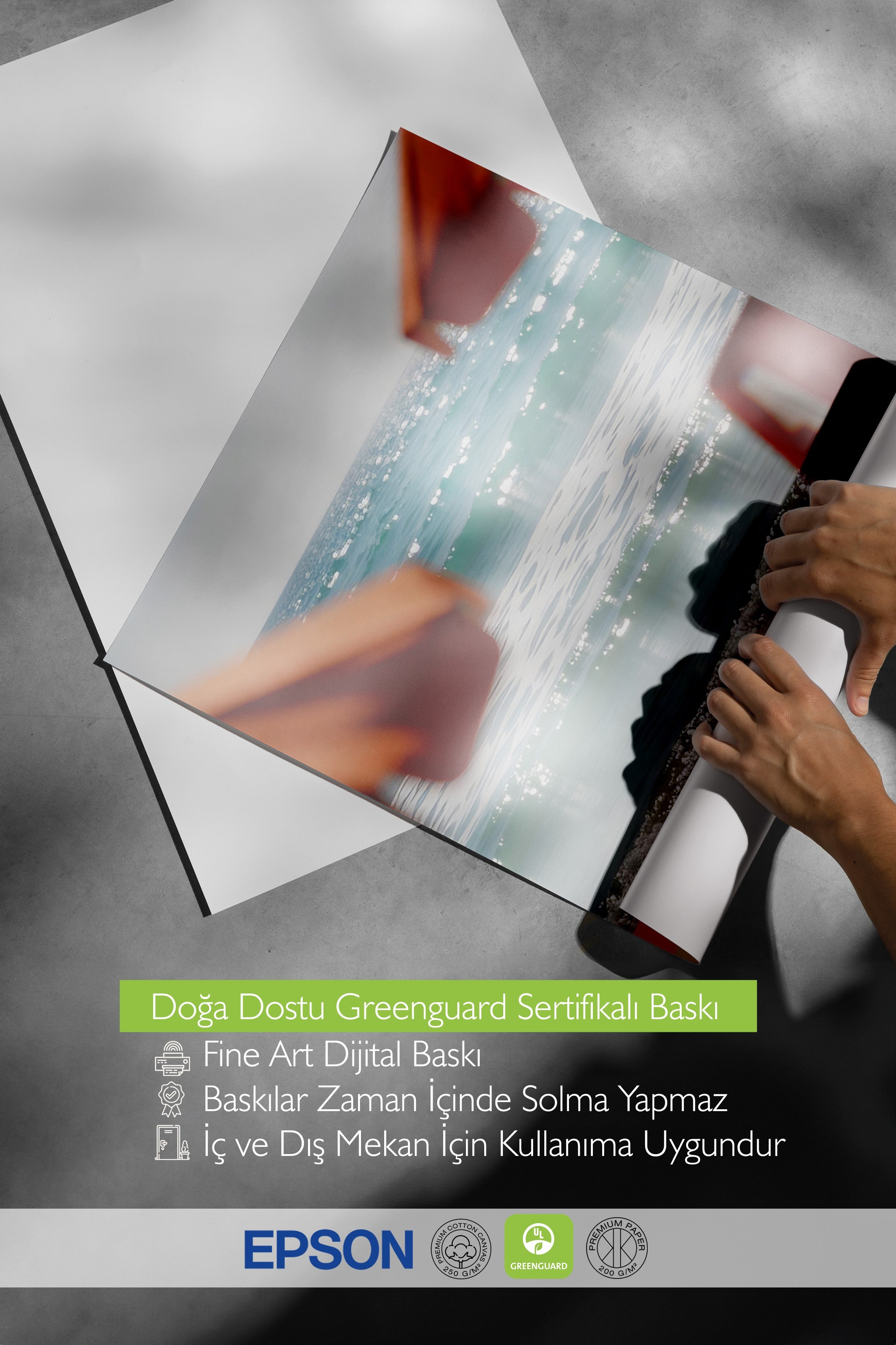 Beyaz Çerçeveli Poster, Büyüleyici Deniz Manzarası, Fotoğraf, Mavi Renk Poster, 2025 Yaz Seçkisi, NO:109632