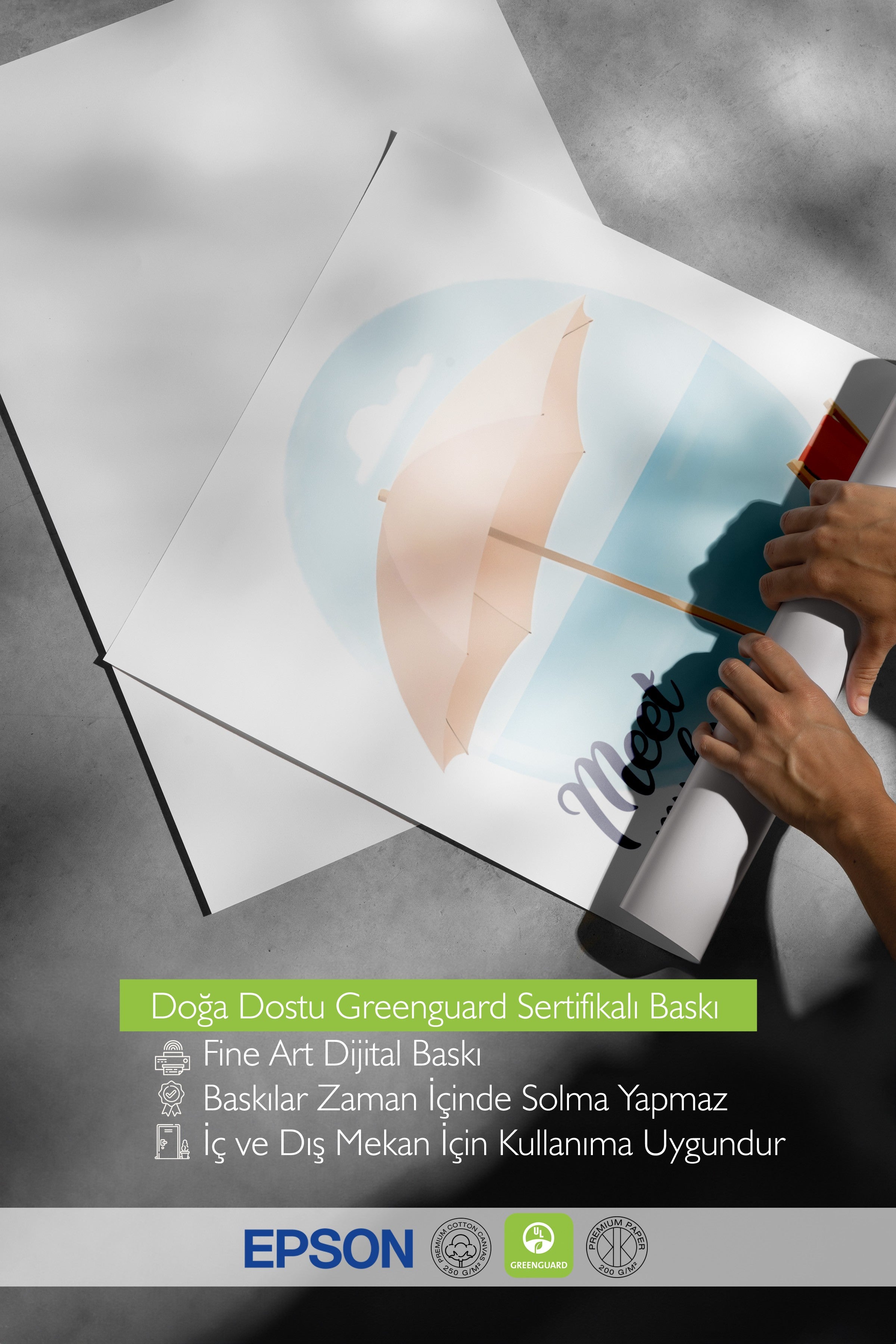 Beyaz Çerçeveli Poster, Deniz Kenarında Buluşma, İllüstrasyon, Mavi Renk Poster, 2025 Yaz Seçkisi, NO:109628