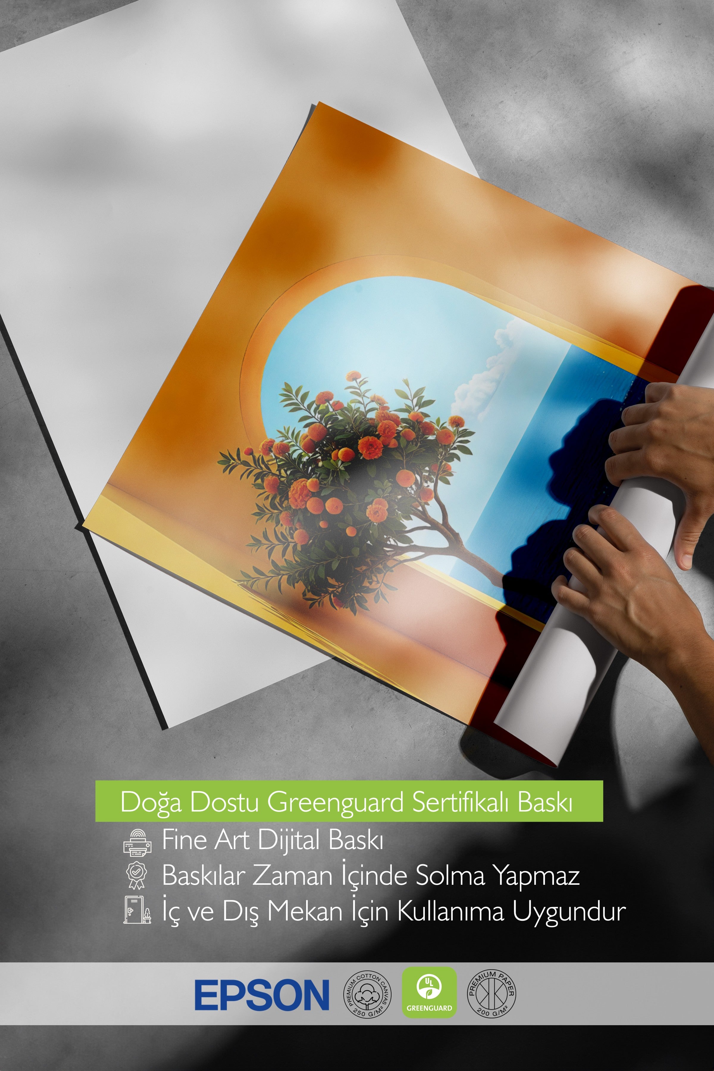 Beyaz Çerçeveli Poster, Deniz Manzarası, Fotoğraf, Sarı Renk Poster, 2025 Yaz Seçkisi, NO:109560