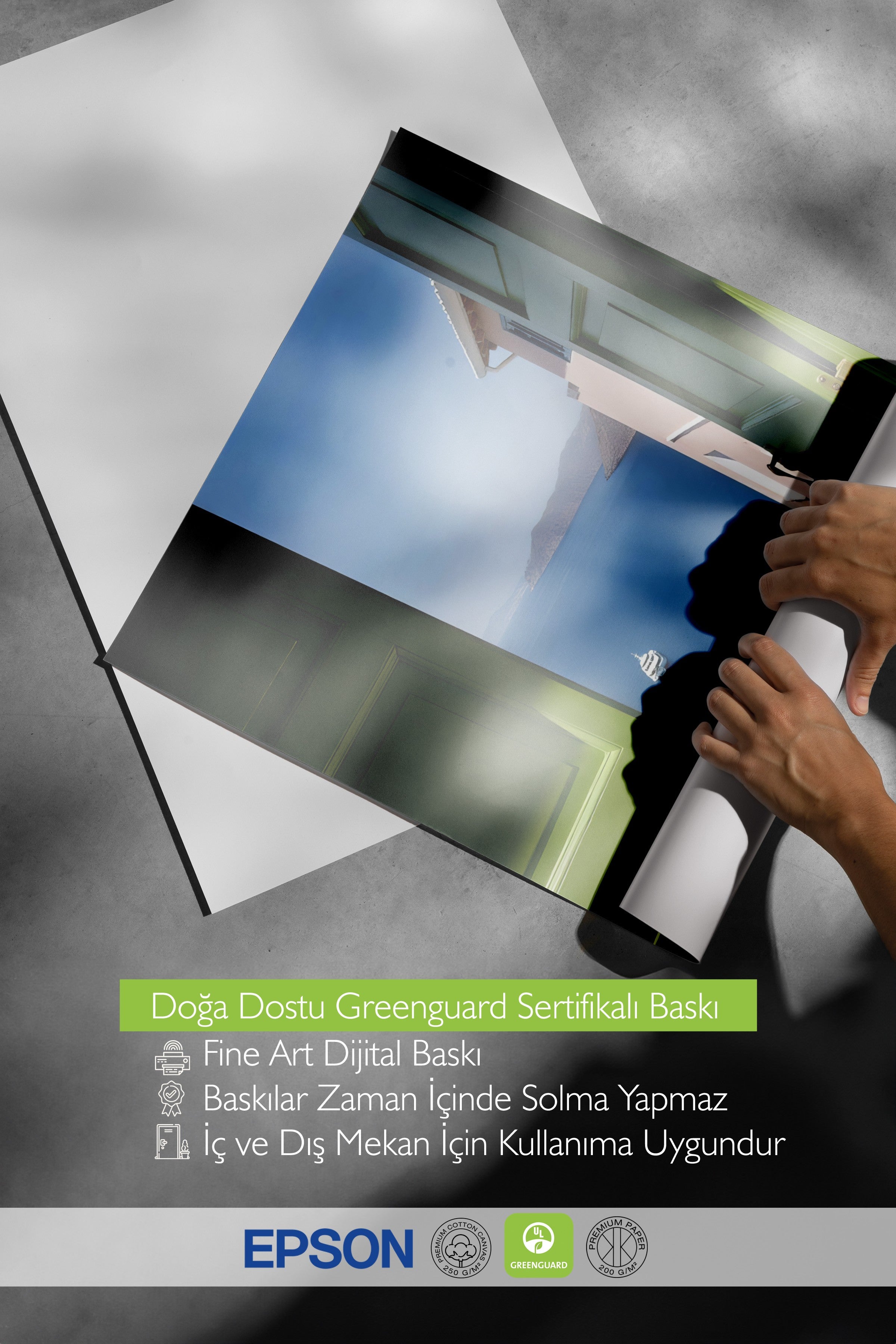 Beyaz Çerçeveli Poster, Denize Açılan Kapı, Fotoğraf, Yeşil Renk Poster, 2025 Yaz Seçkisi, NO:109657