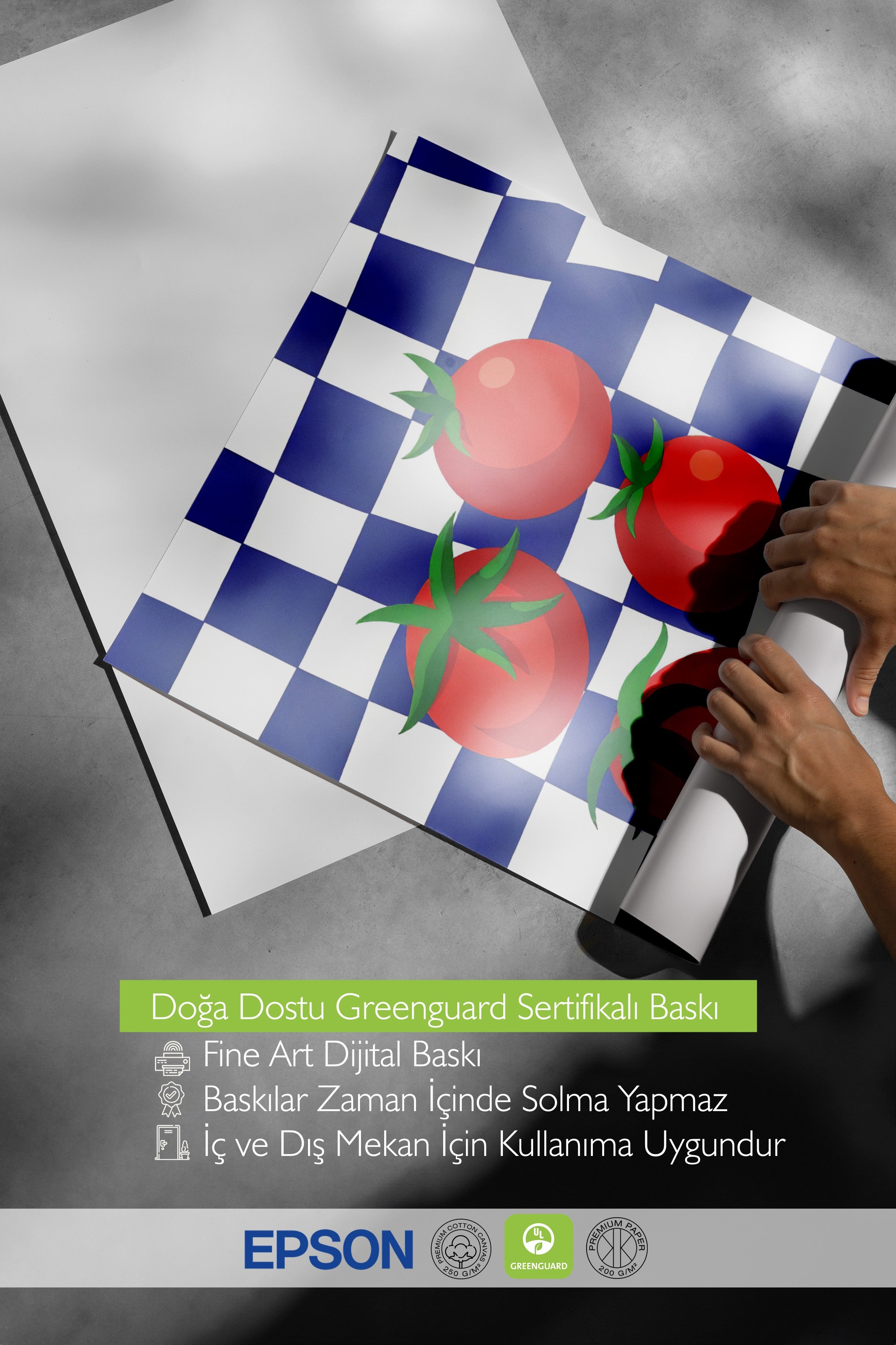 Beyaz Çerçeveli Poster, Domatesler, İllüstrasyon, Kırmızı Renk Poster, 2025 Yaz Seçkisi, NO:109623