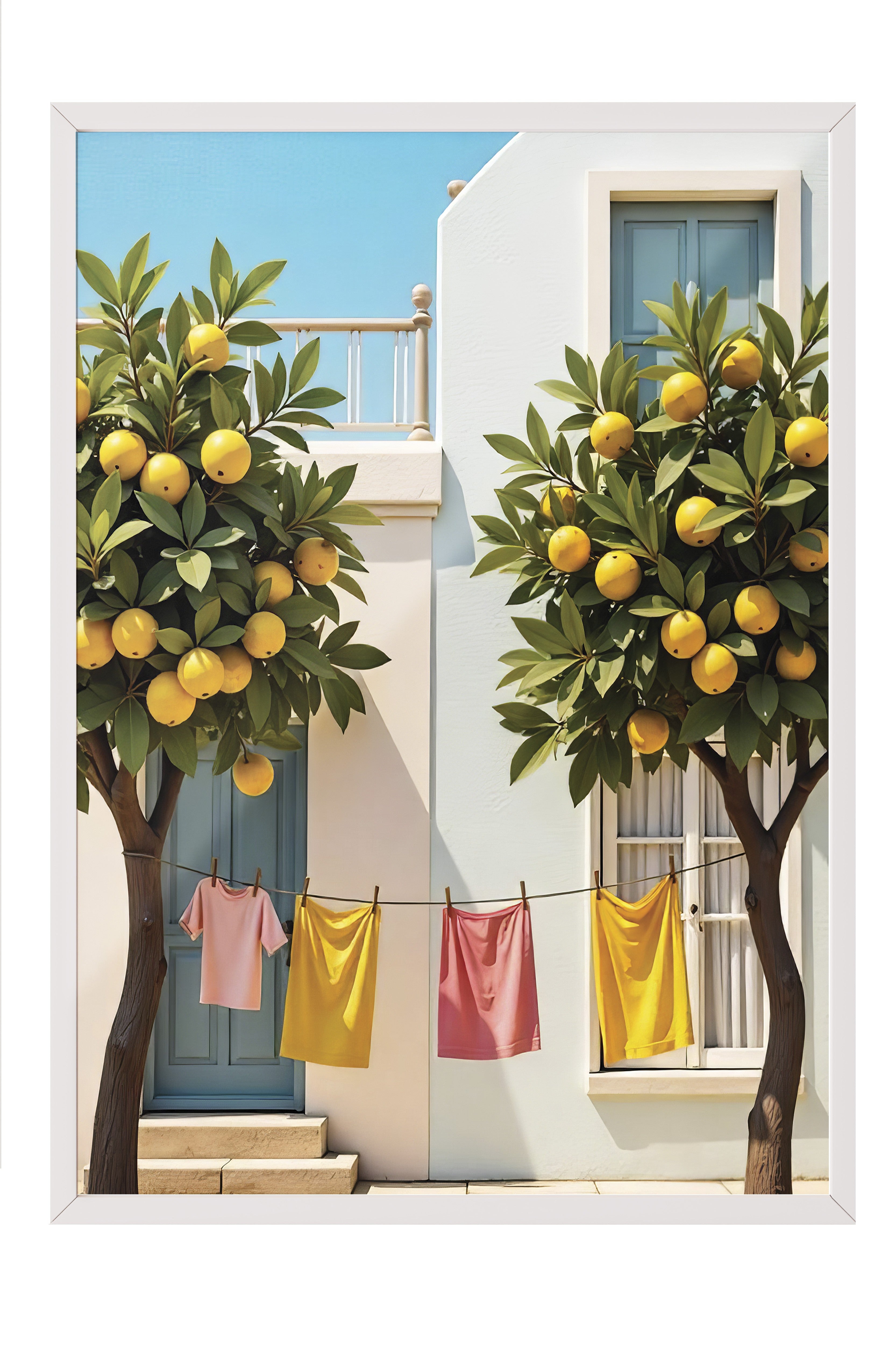 Beyaz Çerçeveli Poster, Limon Ağaçları, Fotoğraf, Sarı Renk Poster, 2025 Yaz Seçkisi, NO:109653