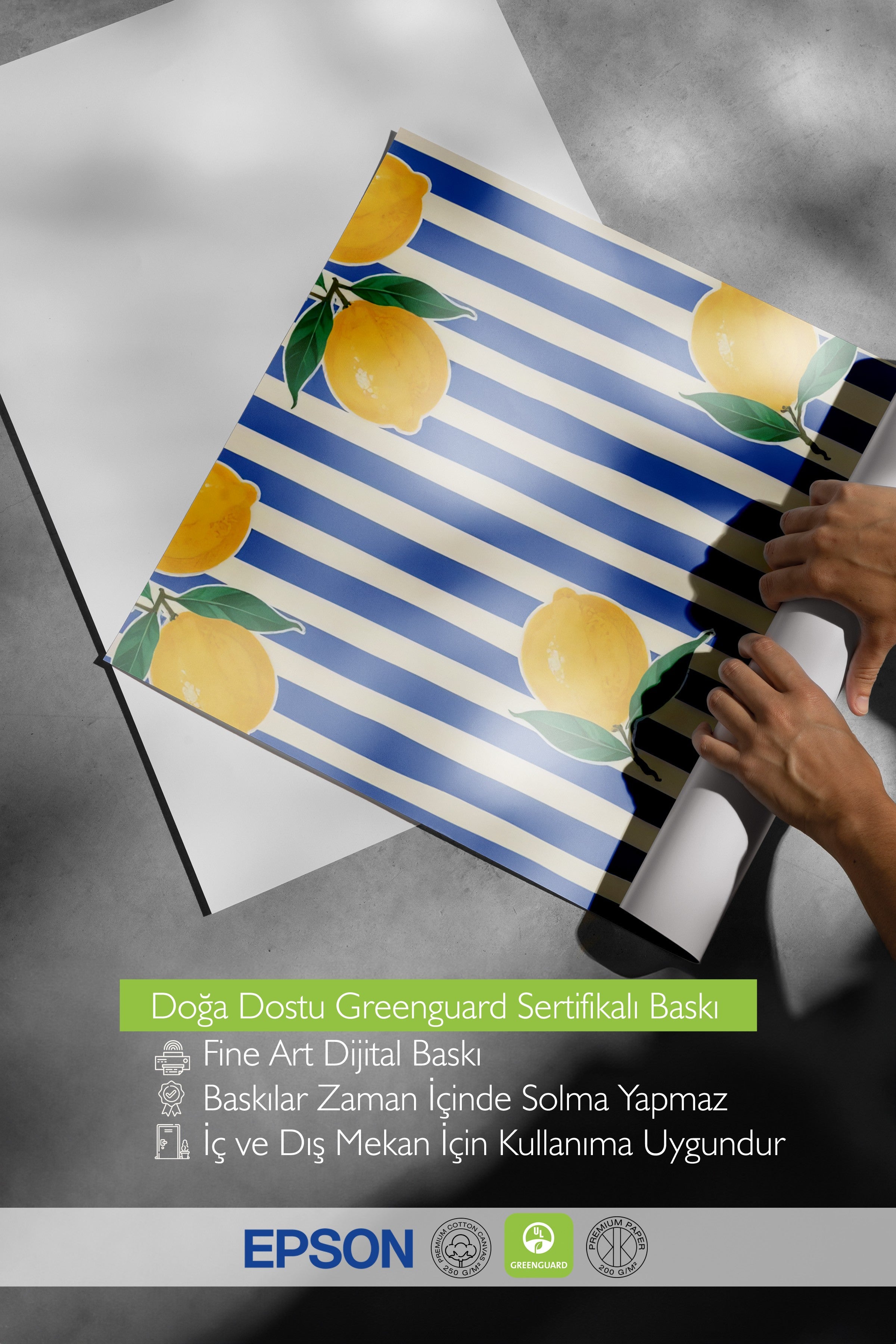 Beyaz Çerçeveli Poster, Limonlar, İllüstrasyon, Sarı Renk Poster, 2025 Yaz Seçkisi, NO:109540