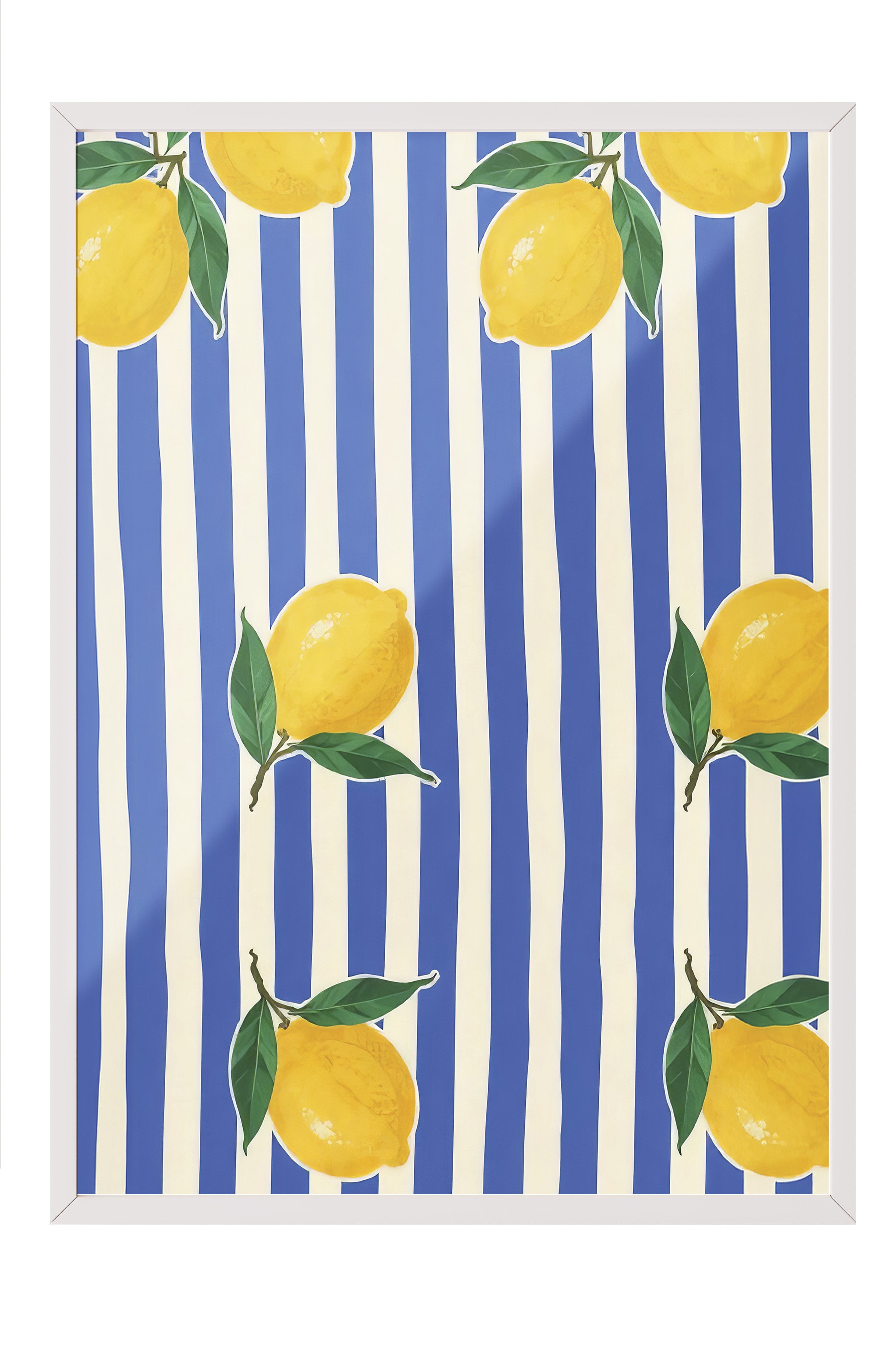 Beyaz Çerçeveli Poster, Limonlar, İllüstrasyon, Sarı Renk Poster, 2025 Yaz Seçkisi, NO:109540