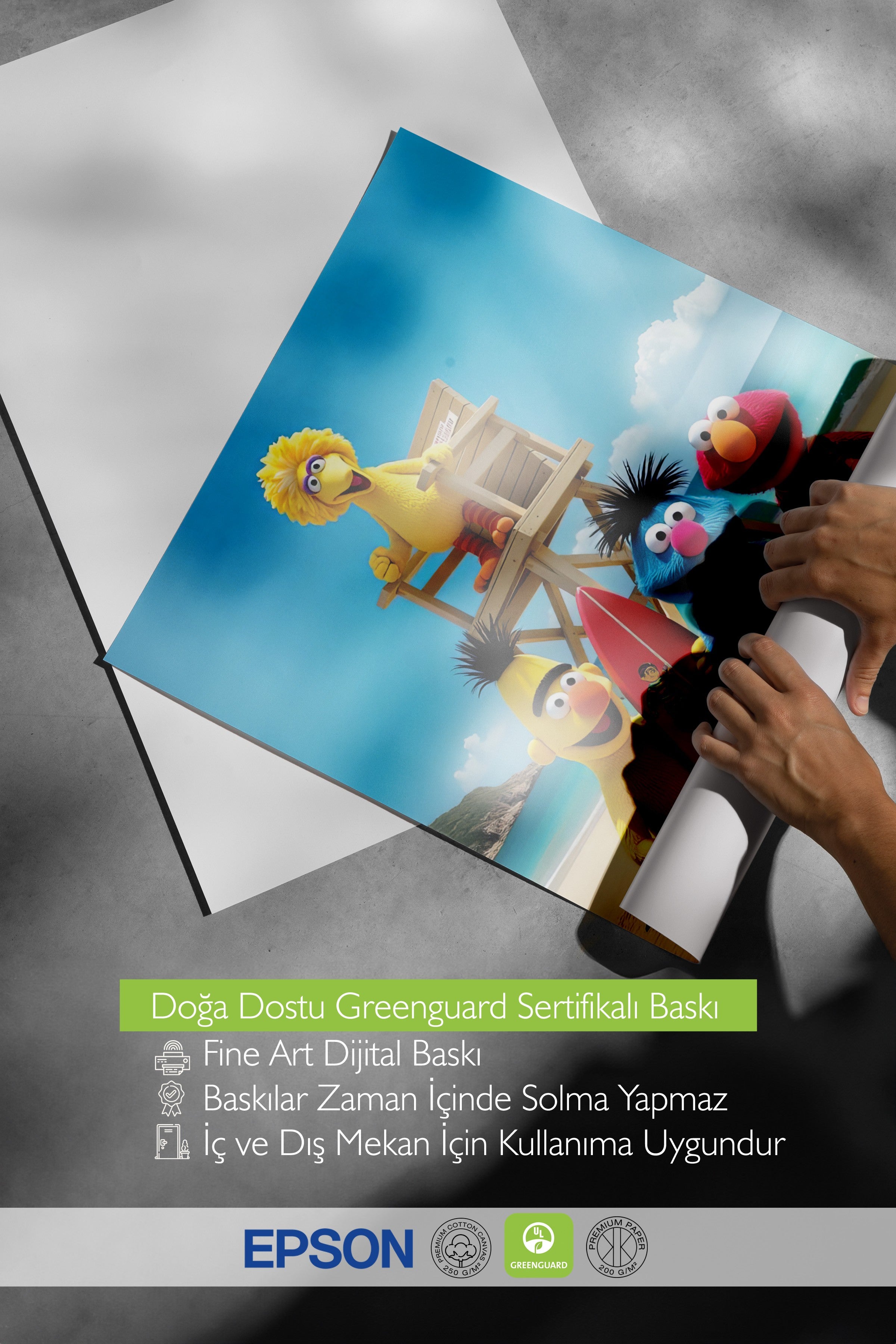 Beyaz Çerçeveli Poster, Plaj Kuklaları, Fotoğraf, Maximalist, Renkli Renk Poster, 2025 Yaz Seçkisi, NO:109624