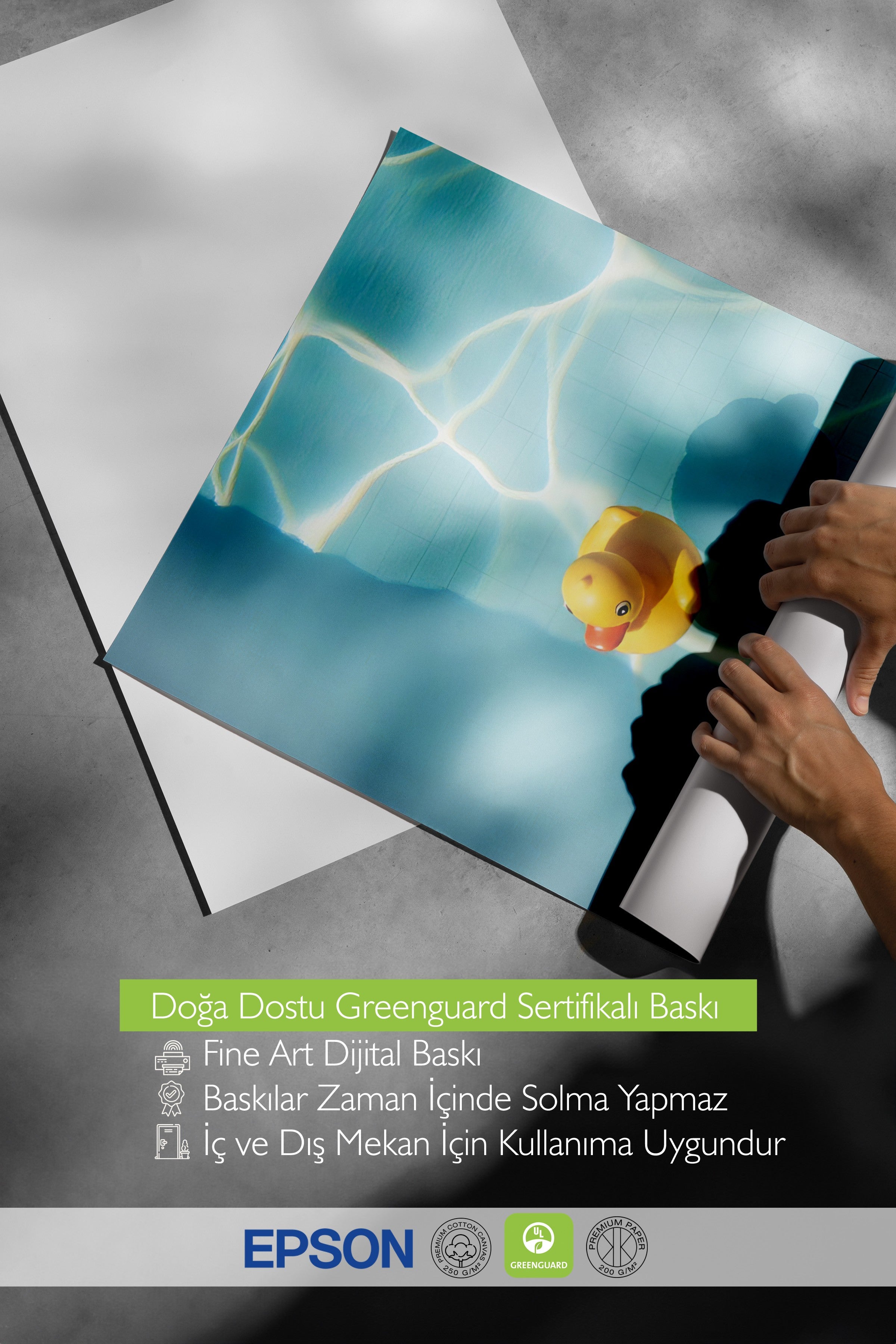 Beyaz Çerçeveli Poster, Sarı Ördek, Fotoğraf, Sarı Renk Poster, 2025 Yaz Seçkisi, NO:109613