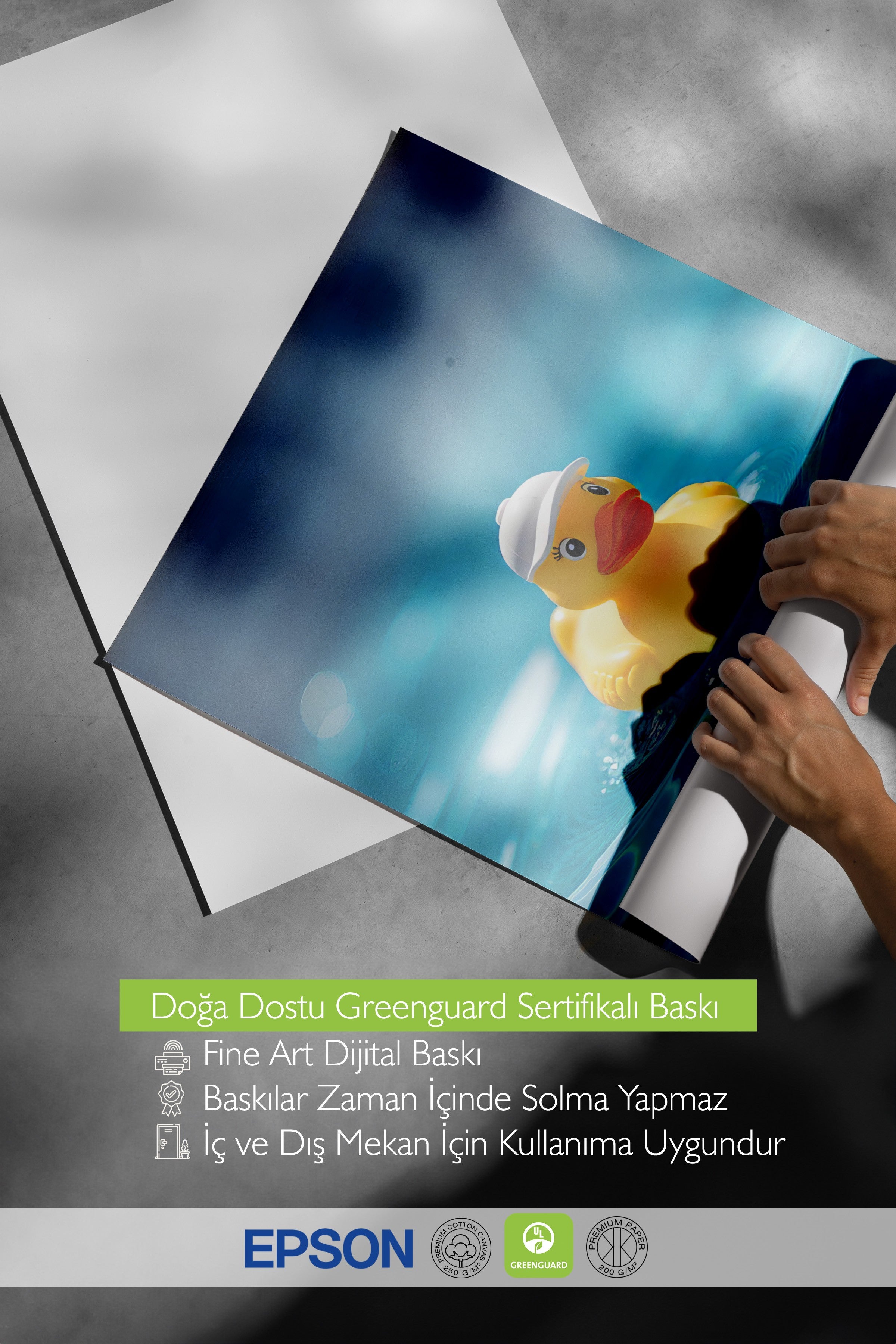 Beyaz Çerçeveli Poster, Sarı Ördek, Fotoğraf, Sarı Renk Poster, 2025 Yaz Seçkisi, NO:109615