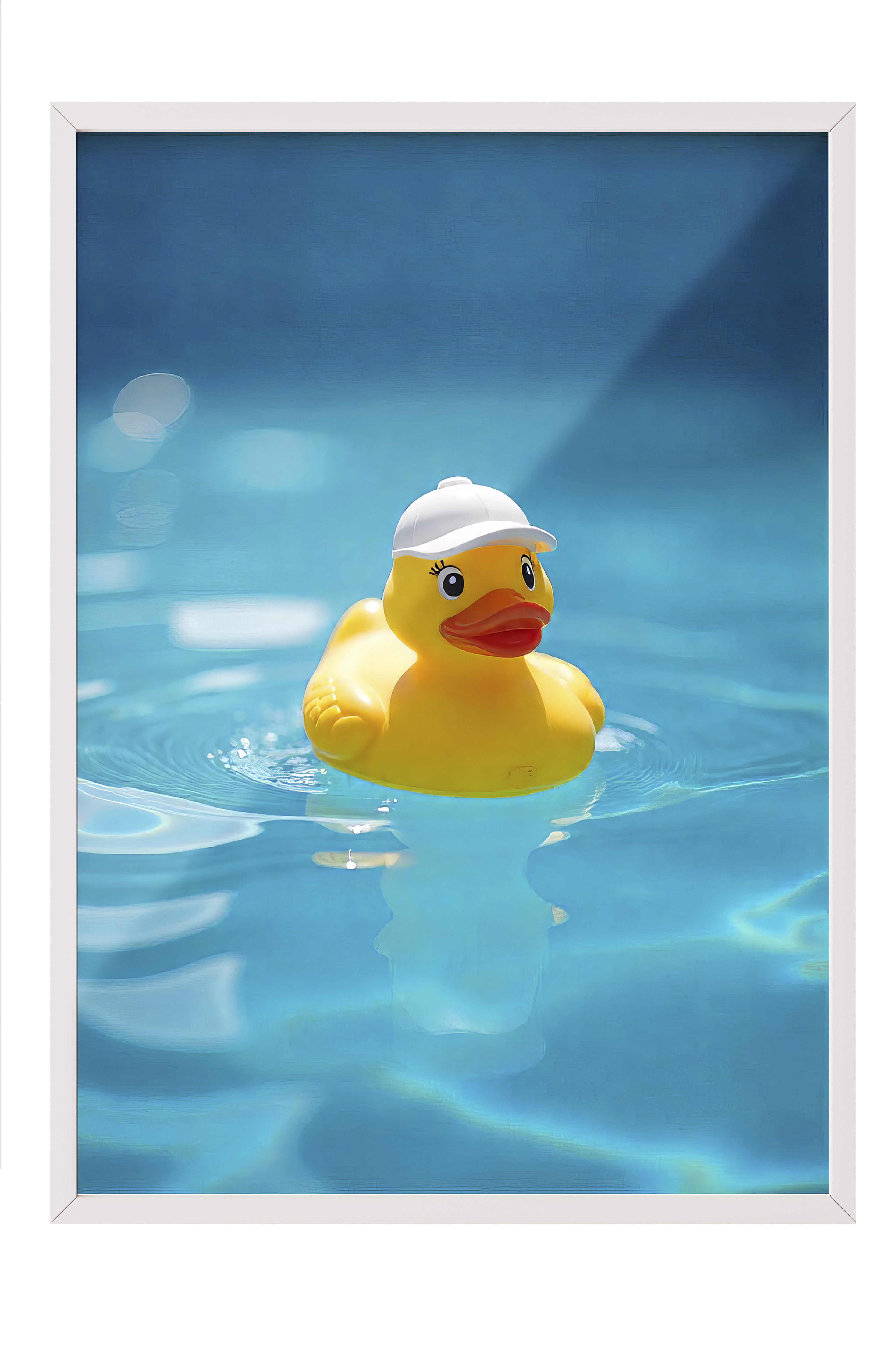 Beyaz Çerçeveli Poster, Sarı Ördek, Fotoğraf, Sarı Renk Poster, 2025 Yaz Seçkisi, NO:109615