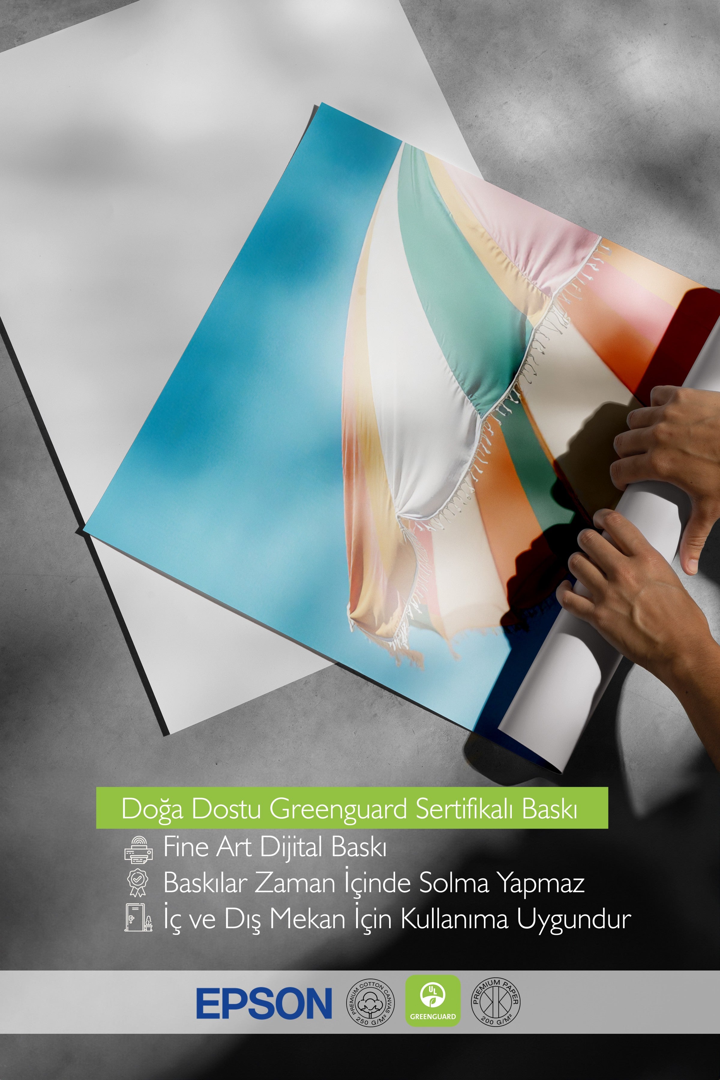 Beyaz Çerçeveli Poster, Şemsiye, Fotoğraf, Renkli Renk Poster, 2025 Yaz Seçkisi, NO:109611
