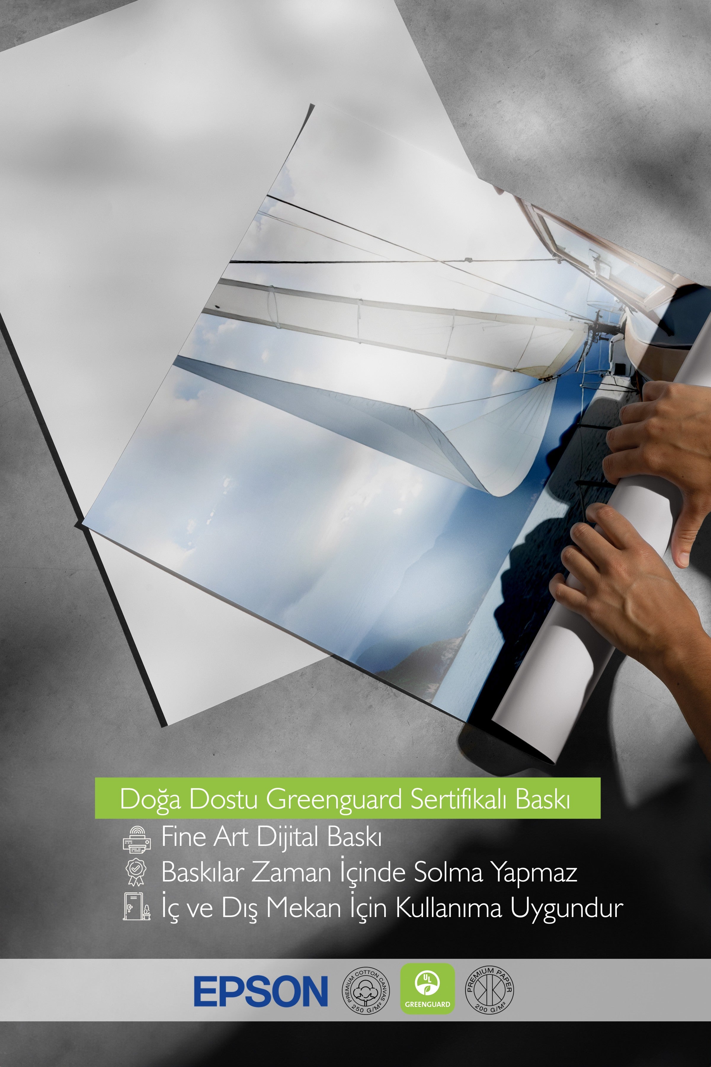 Beyaz Çerçeveli Poster, Yelkenli, Fotoğraf, Mavi Renk Poster, 2025 Yaz Seçkisi, NO:109600
