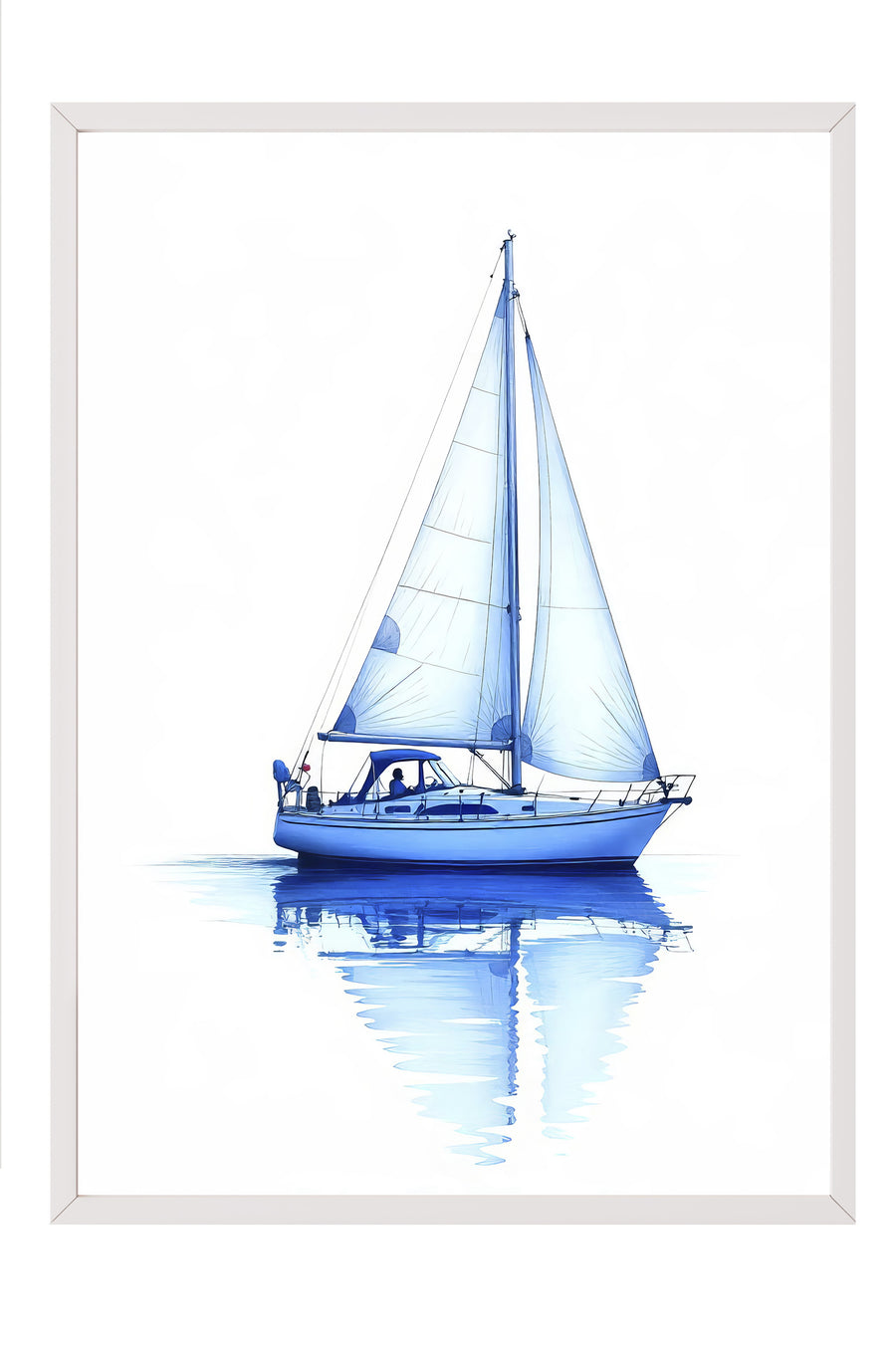 Yelkenli Poster Poster – Beyaz Çerçeveli Tablo